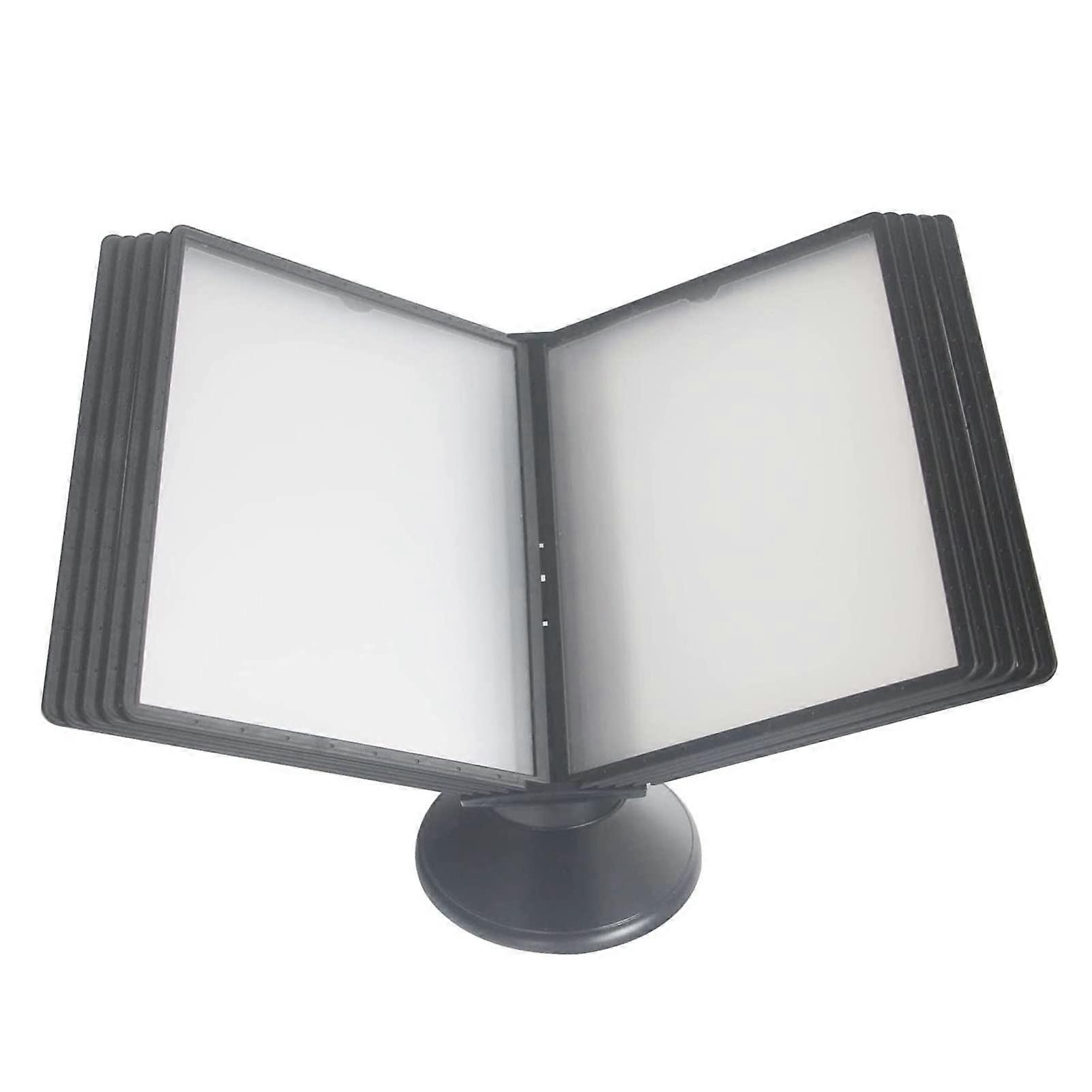 File folder for the desk – catalog stand, 10 doublesided panels, holds 20 A4 sheets (Black)