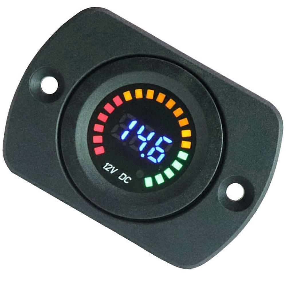 Digital Display Voltmeter for Motorbike with 3digits Blue Light and Universal Fit for DC 12V Vehicles Black Plastic