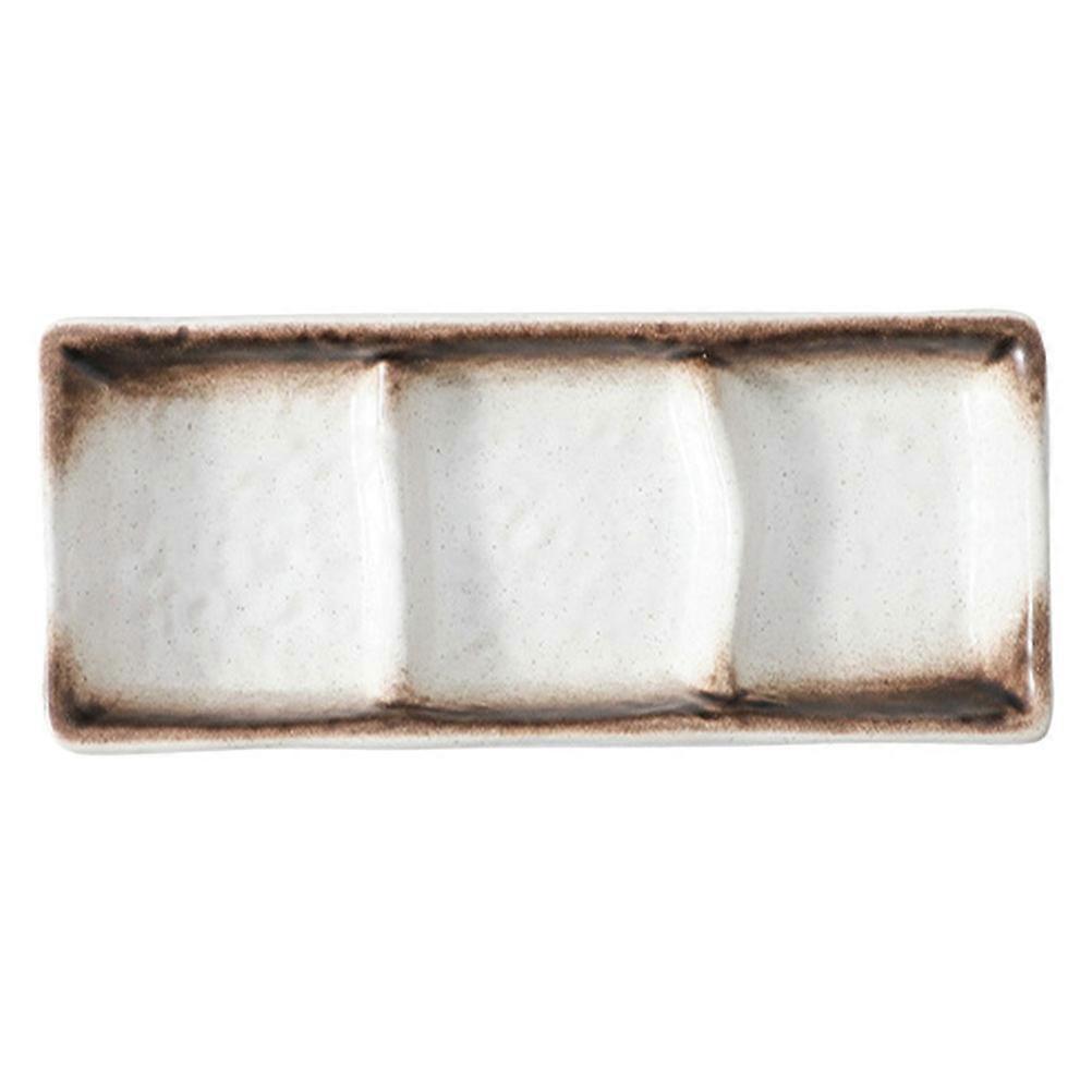 Ceramic Soy Sauce Plate Simple Shape Non-slip Bottom 20.5X8X3.2CM 1Pc