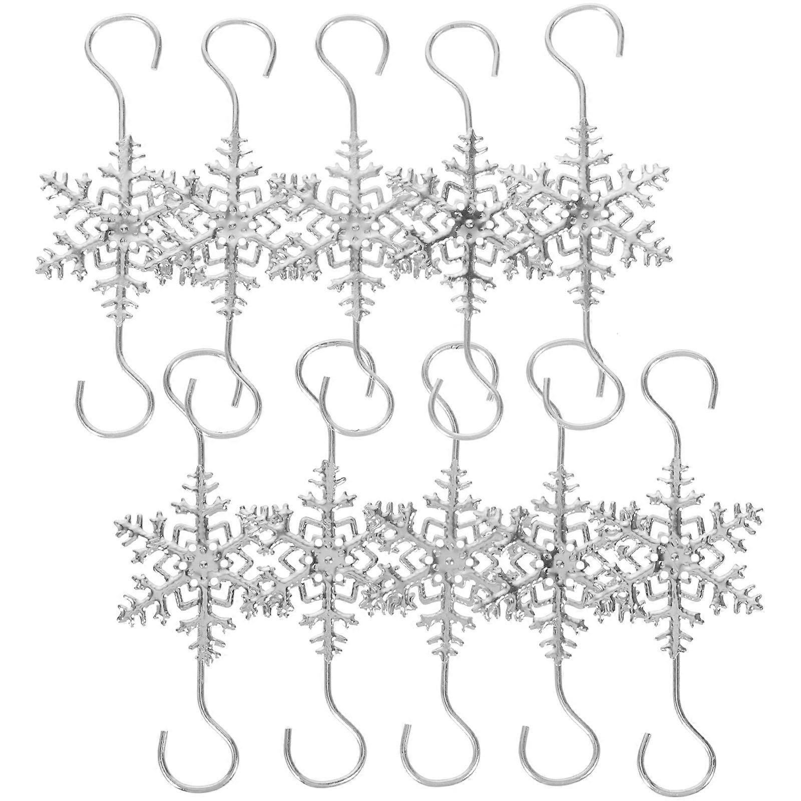 10pcs Christmas Stocking Holders Snowflake Design Fireplace Stocking Hangers