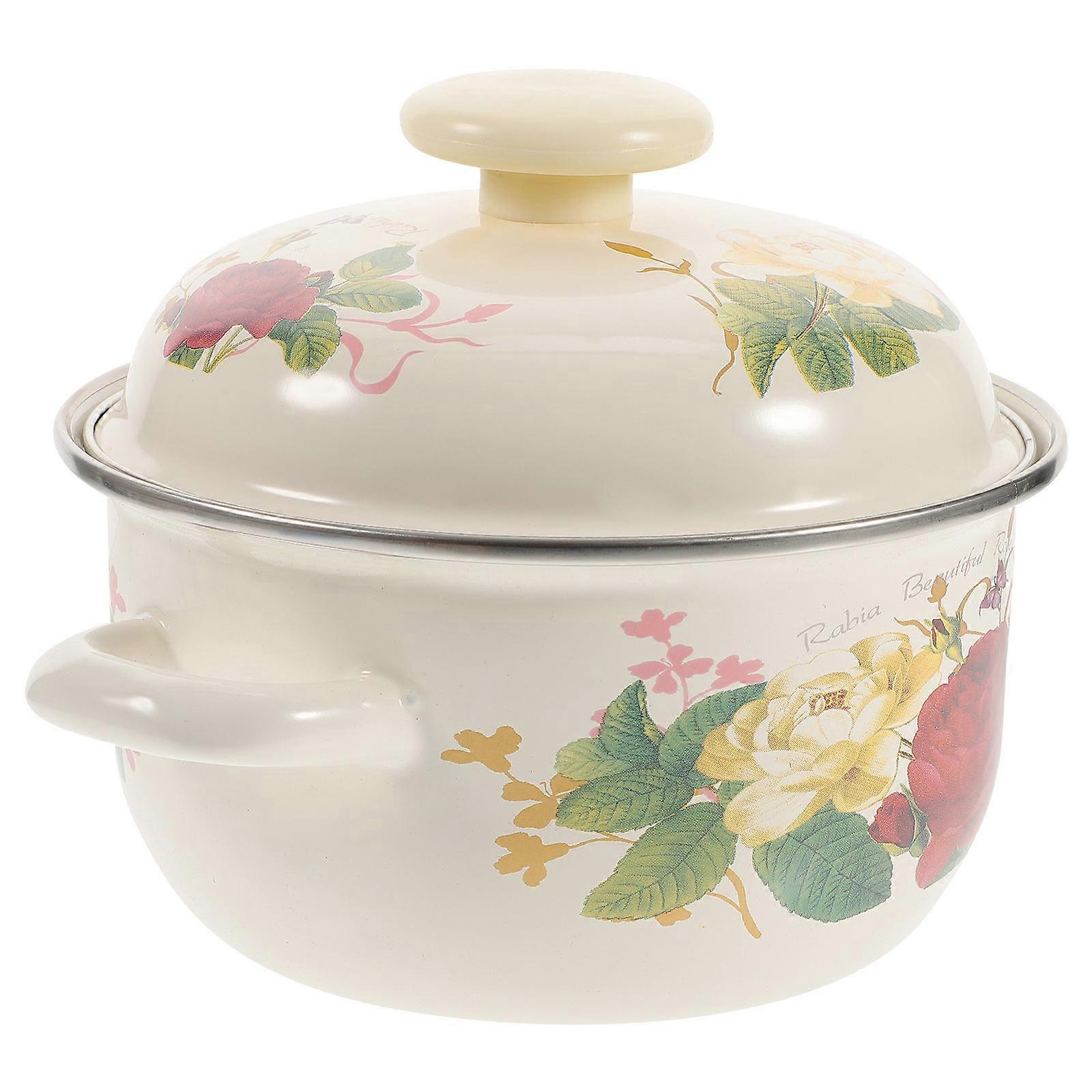 Thickened Cast Iron Enamel Stockpot with Handles for Home Cooking Stews and Soups – Ideal for Housewarming