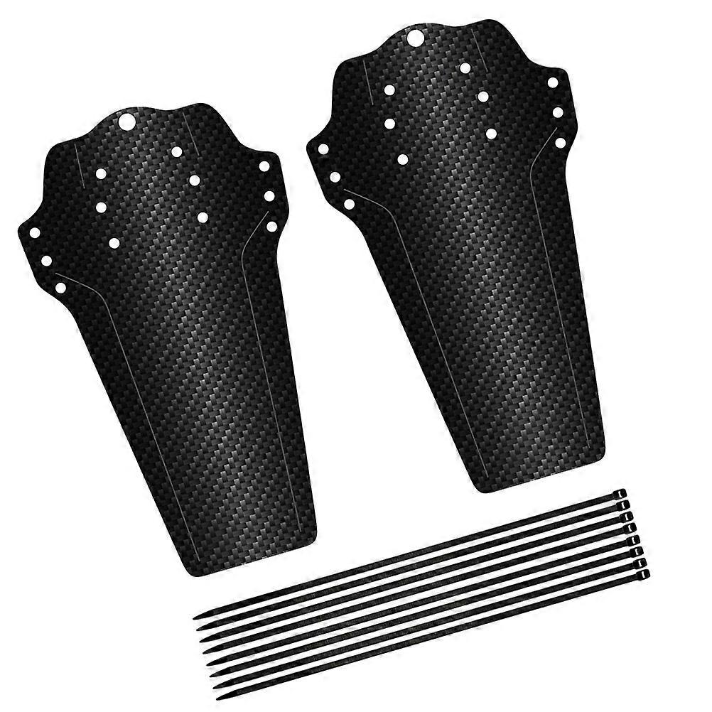 Black Bike Mudguard with Carbon Fiber Pattern for Front and Rear Bicycles 2pcs