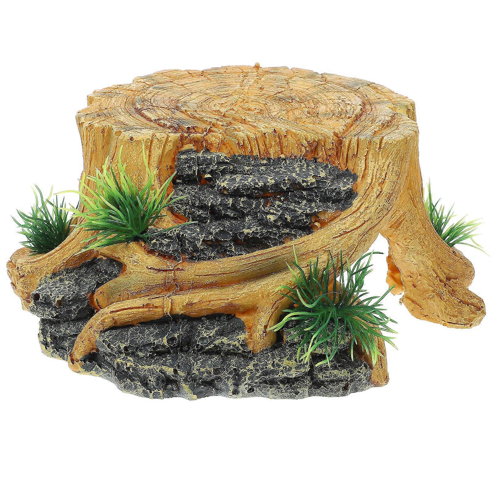 Basking Platform For Turtles Turtle Tank Habitat Reptile Supplies Coffee Color Resin 8.7×7.9×3.9in 1Pack