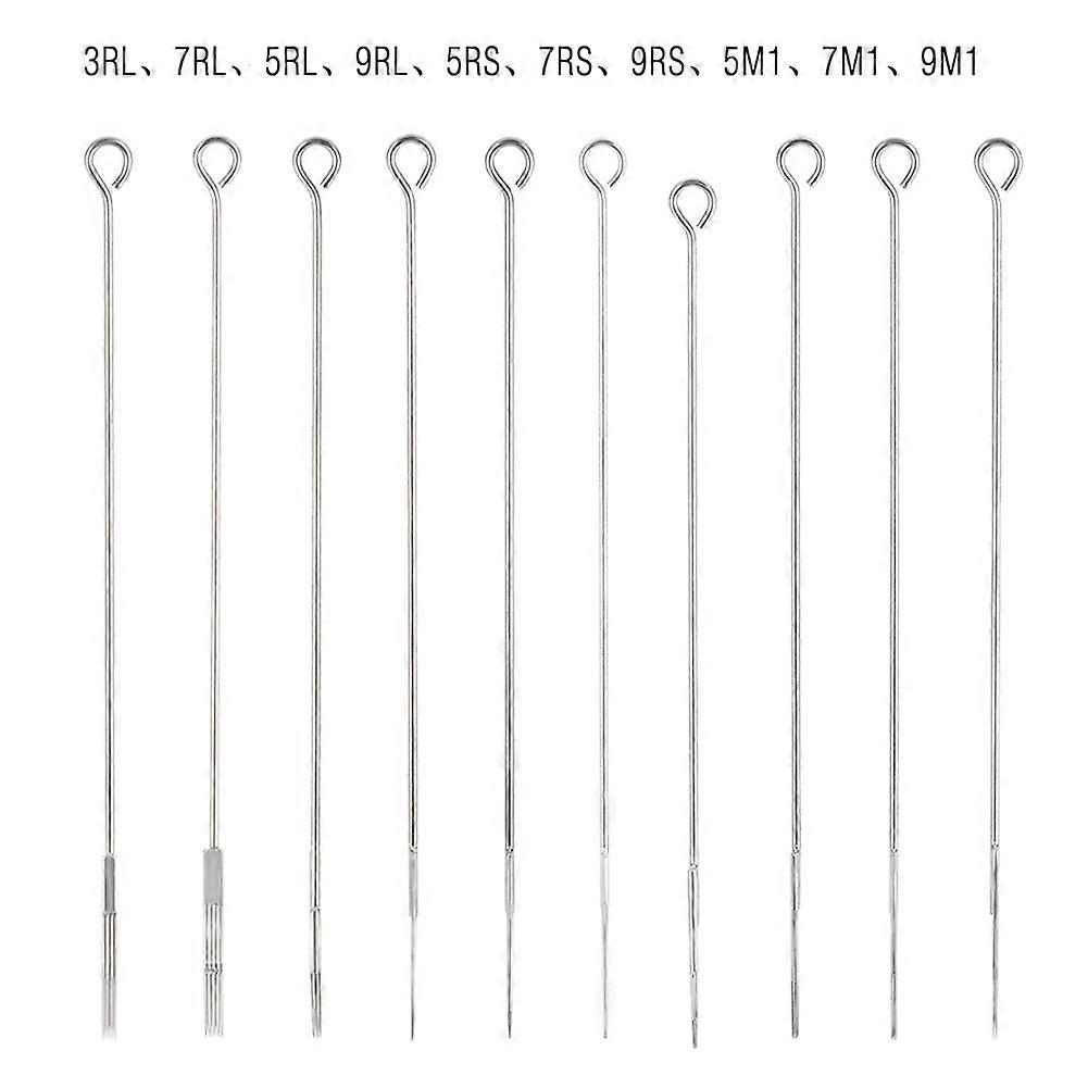 50pcs Assorted Disposable Stainless Steel Sterilized Tattoo Needles Mixed 10sizes