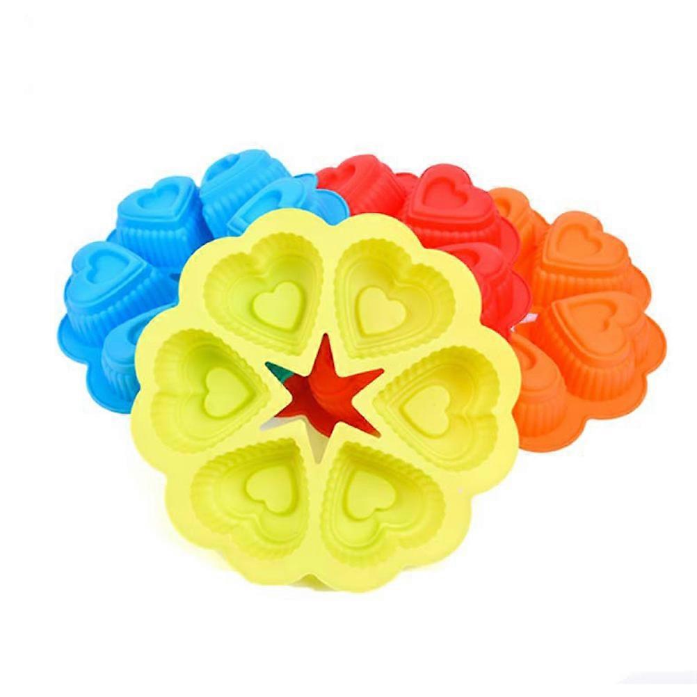 Silicone Heart Shaped Cake Pans Suitable For Pudding Jelly Bakers Green 24.5x24.5x4.5cm Easy To Use 1Set