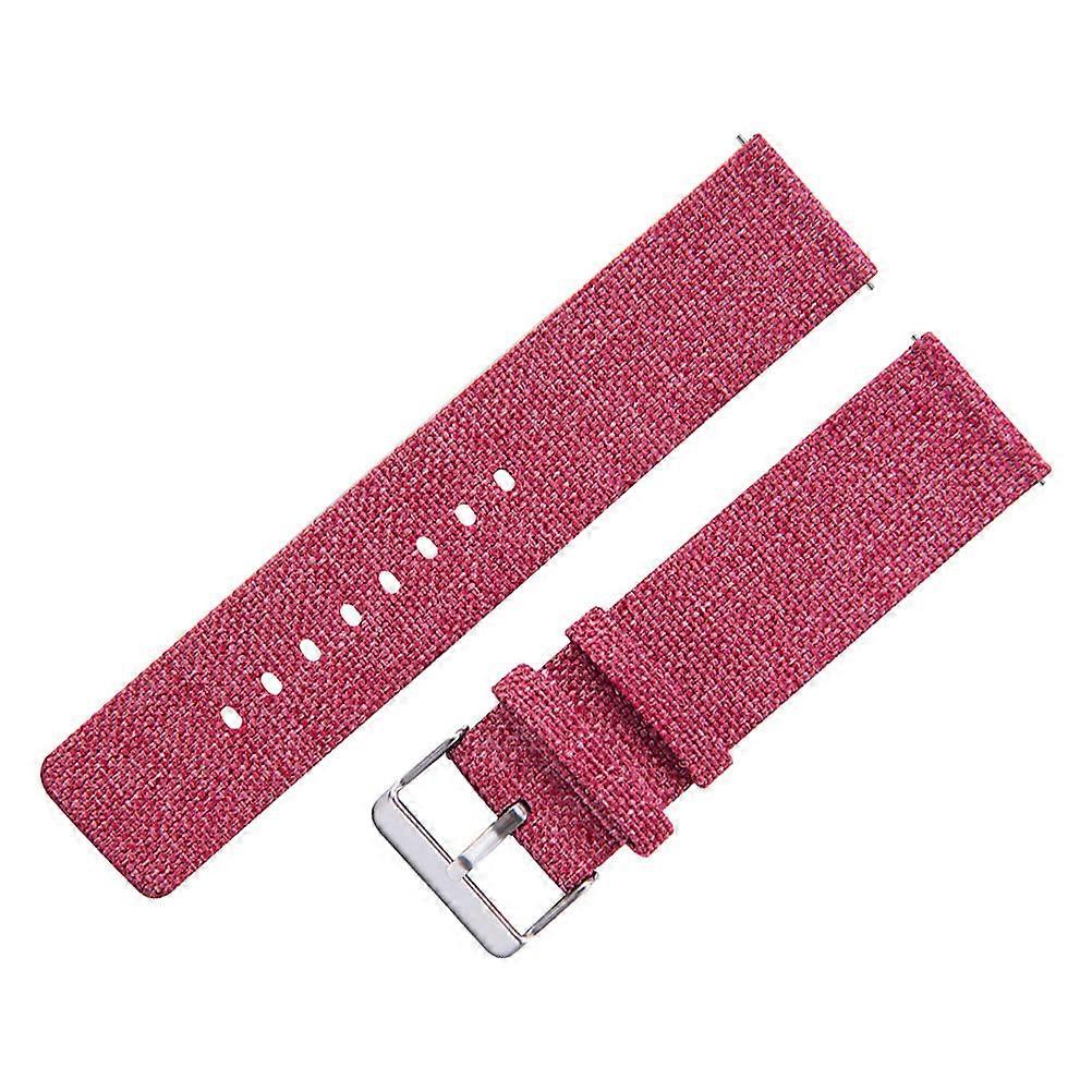 Durable Nylon Canvas Watch Strap Replacement Wristband for Smartwatches – Easy Install, Comfort Fit, Classic Red for Men & Women