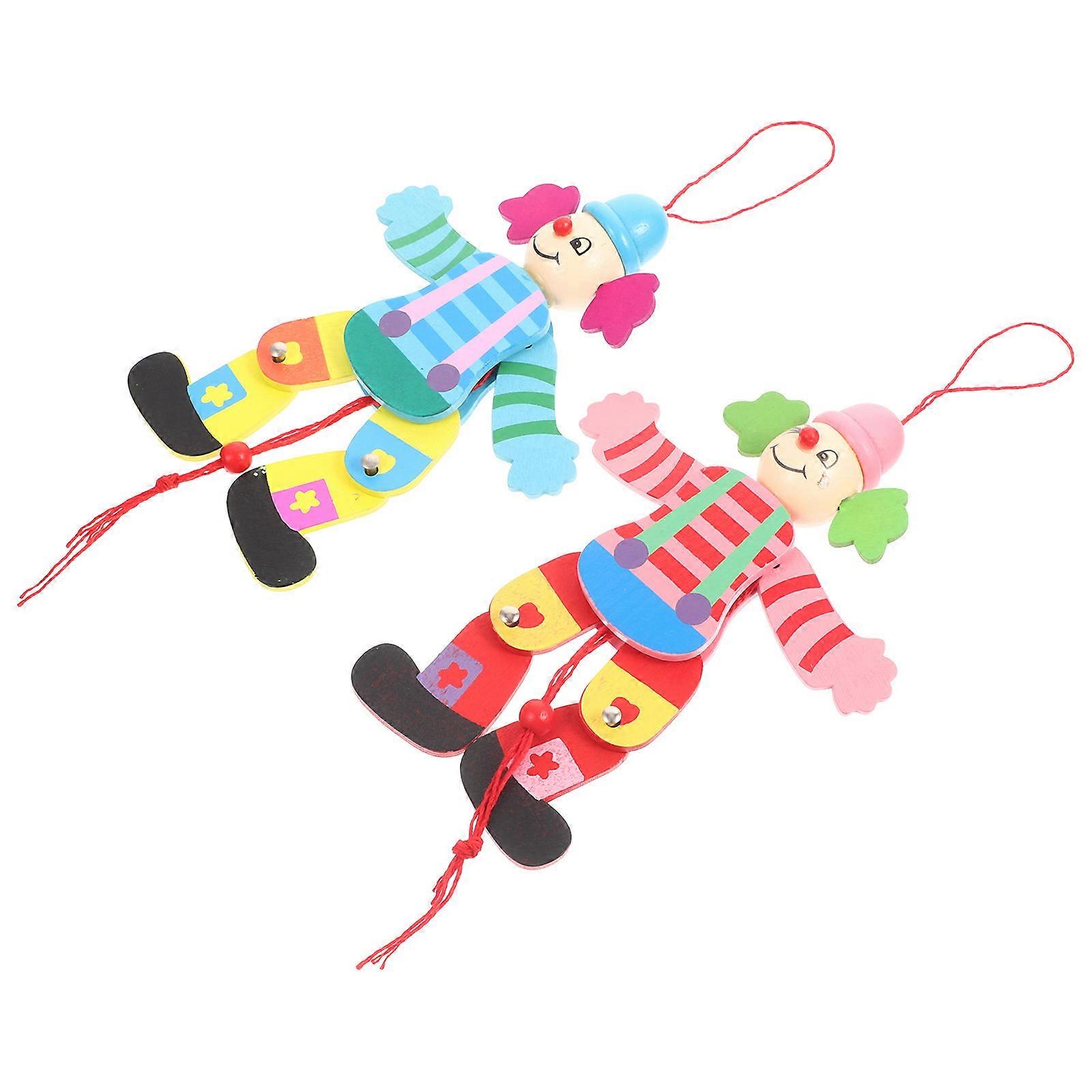 Wood Clown Marionette Puppus   Interactive String Puppet for Parent Child Play, Storytelling Fun, Indoor Activities, Parties & Puppet Theatres (2pcs)