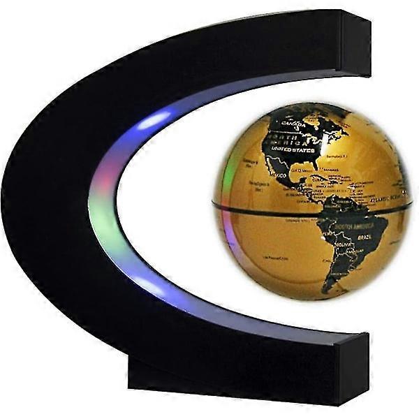 Floating Globe With Led Light C Shape Magnetic Levitation Globe World Map Decoration