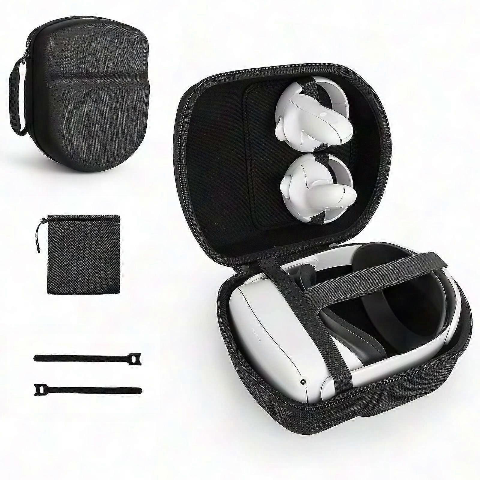 Meta/Oculus Quest 2/PICO 4 VR Headset Case - Hard Travel Carry Storage Bag for Quest 2 Accessories & Controllers, Black