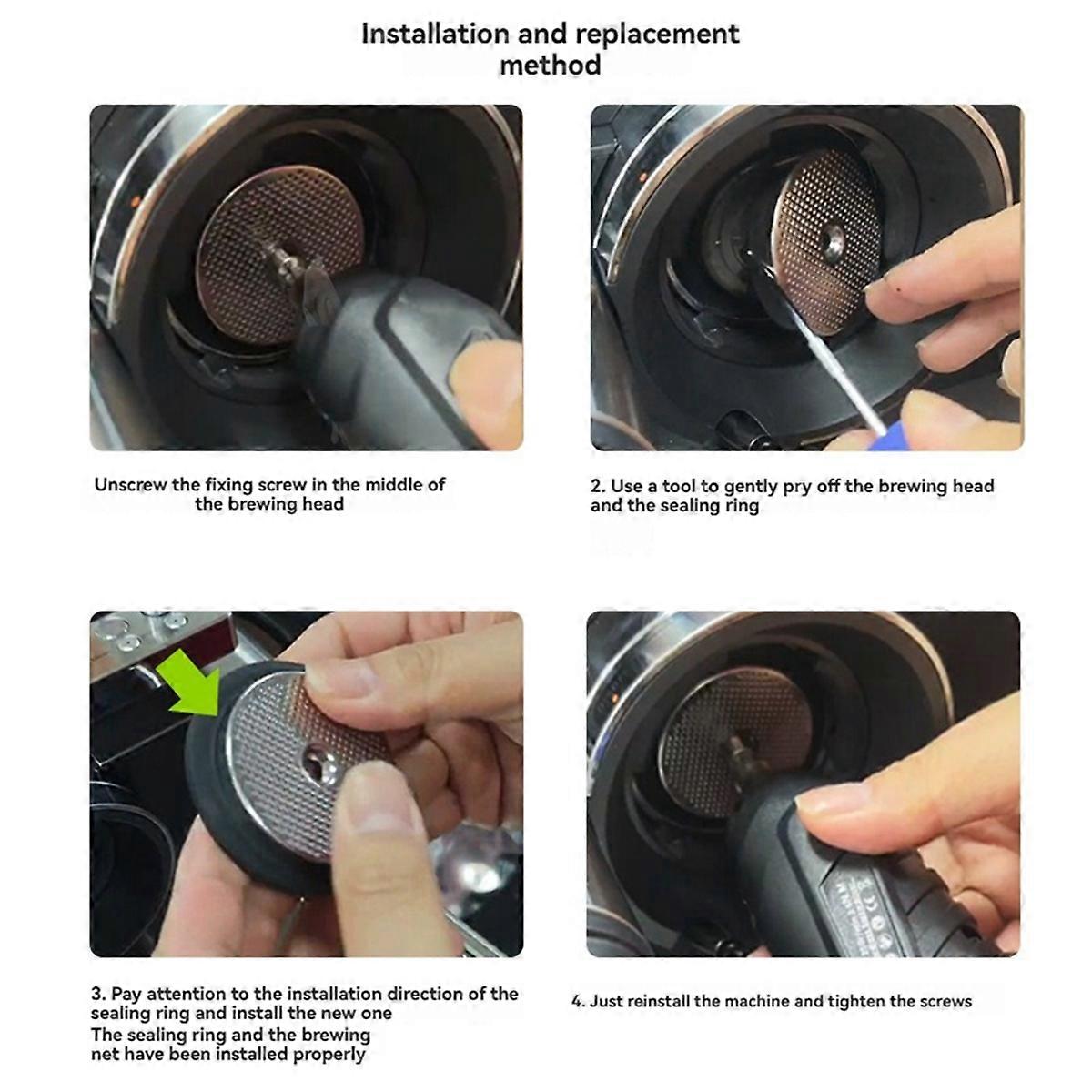 Coffee Brewing Head Filter Kit for ES601 ES655 ES701 Coffee Machine Brewing Head Silicone Seal