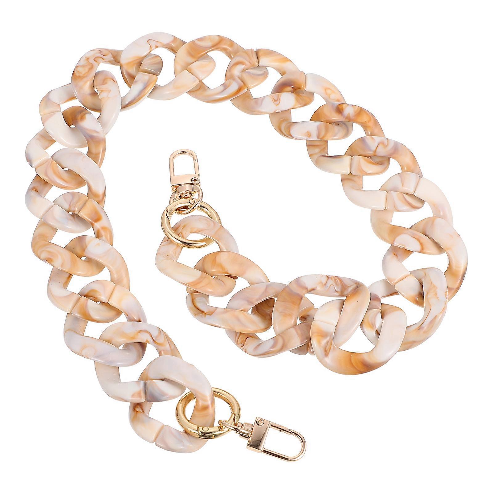 Acrylic Retro Style Handbag Chain with Stylish Decorative Strap Beige 1Pc