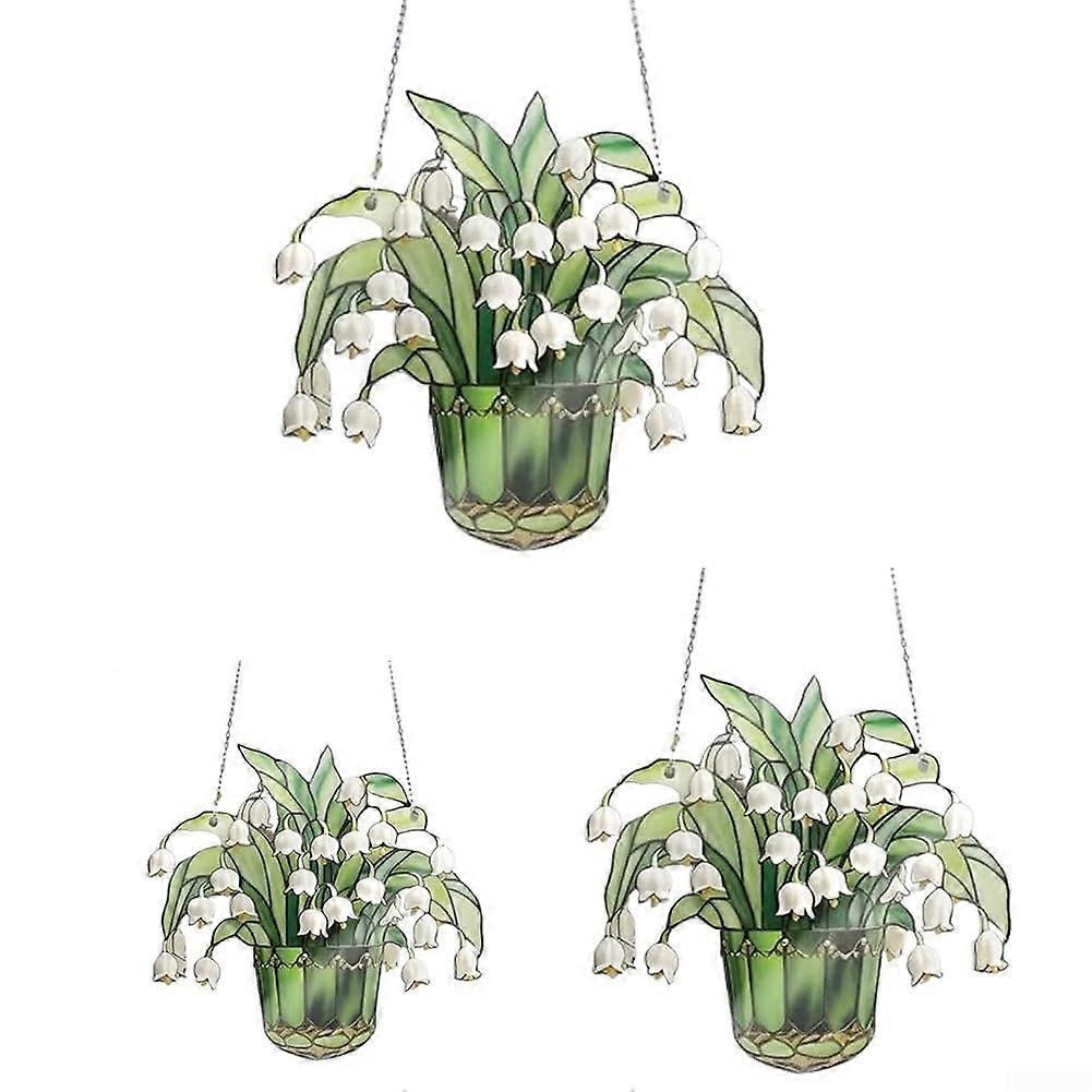 Stylish Acrylic Lily of the Valley Style Decorative Widgets Suitable for All Environments (Small)