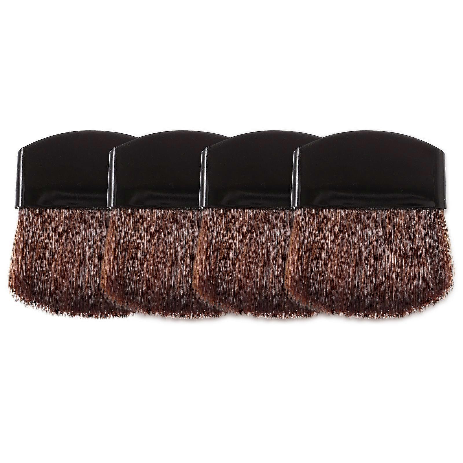 Blush Brush for Cheeks with Soft Horsehair and Black Plastic Handle Easy to Grip and Portable 4 Pieces