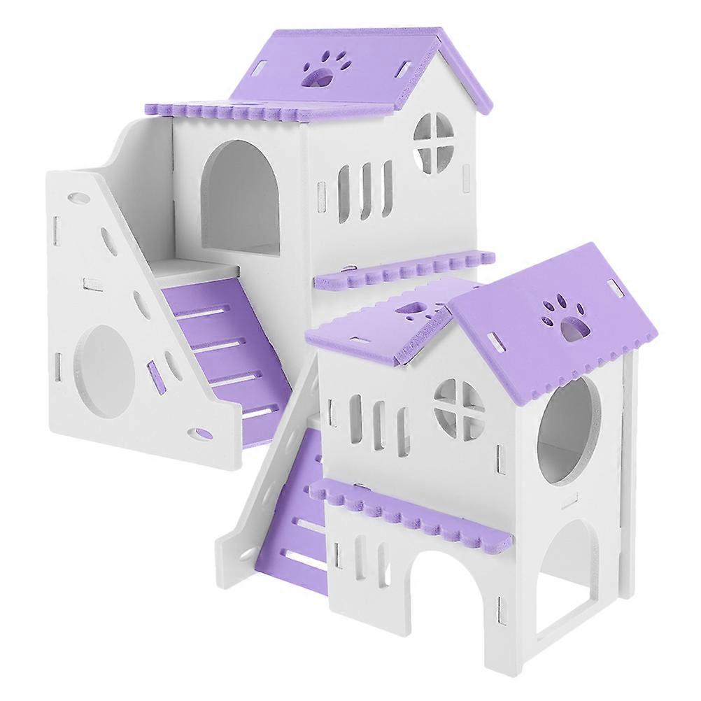 Multichamber Hamster Hideout Guinea Pig Hideout House Villa Shape Hiding Place 18.00X17.50X11.50CM 2 Sets