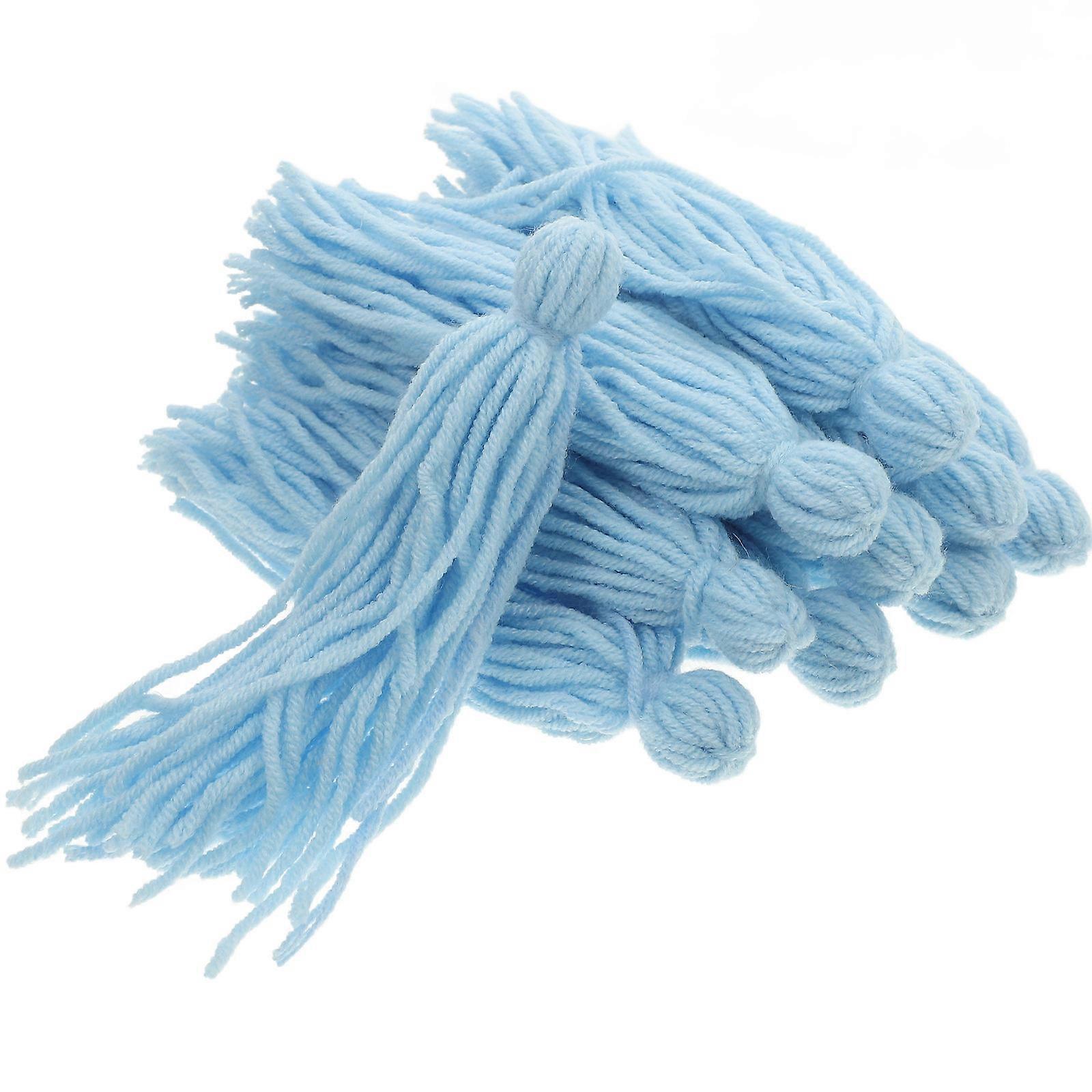Spawning Mop For Fish Tank Breeding Mop Fish Spawning Floating Colorful Fish Sky-Blue Woolen Yarn Resting 13.00X4.00X3.00CM 10Pcs