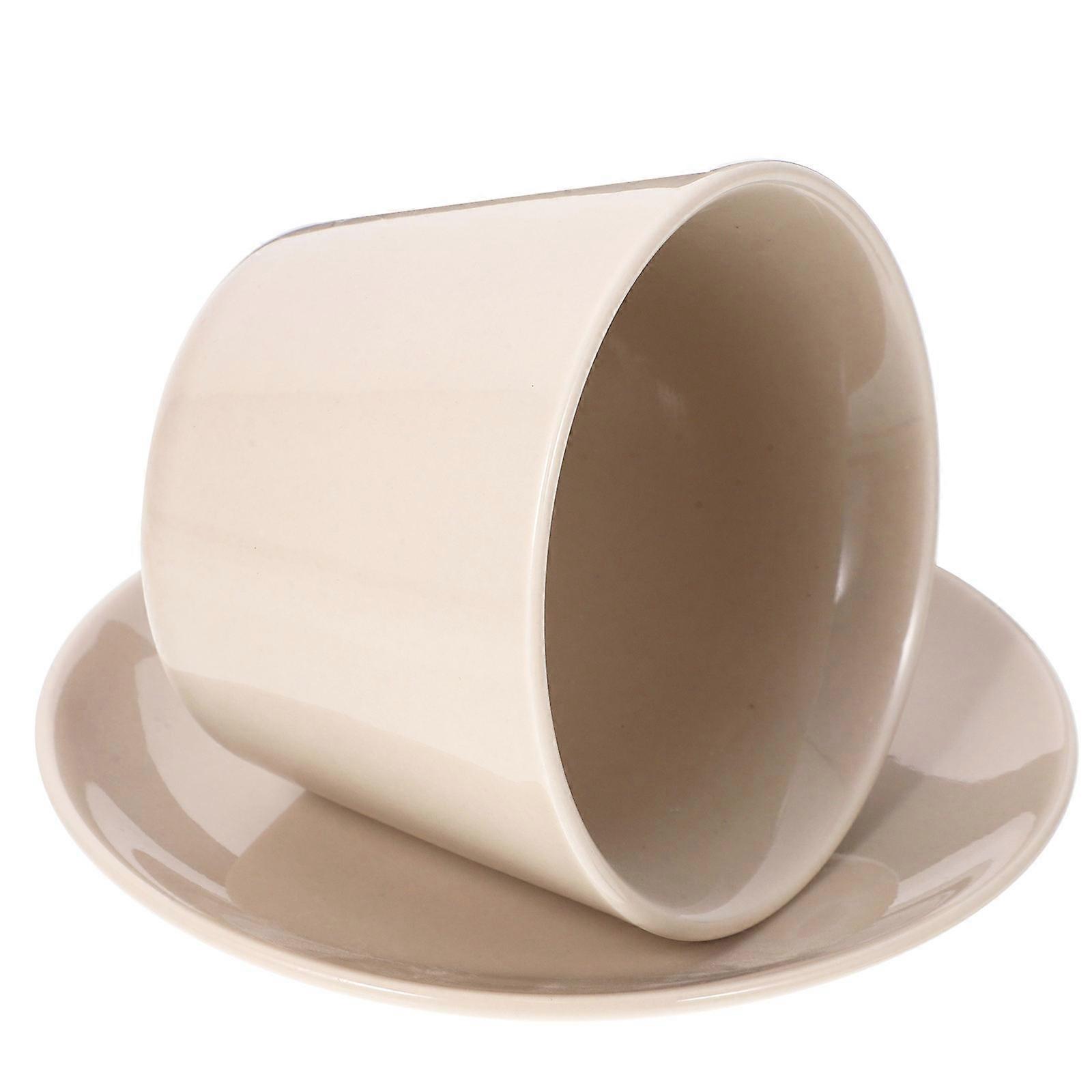 Creative Ceramic Cup for Home Use Holds Milk and Tea 12.00X12.00X1.50cm Saucer Included 1 Set
