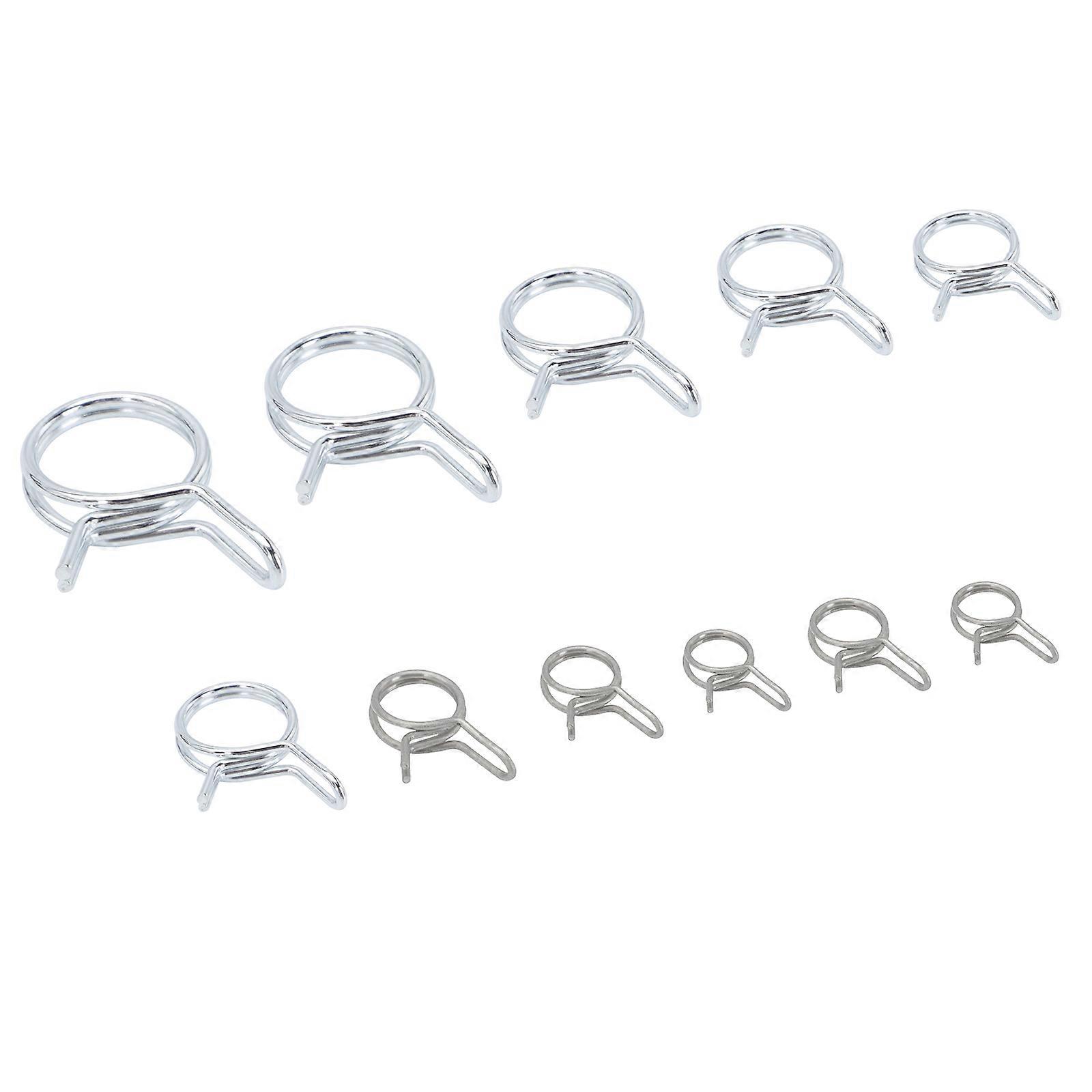 150Pcs Double Wire Spring Clamp Assortment Kit For Hose Tube Clamping With 17.8X10Cm Size And White Color