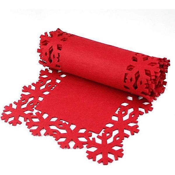 Christmas red snowflake dinner table runner.