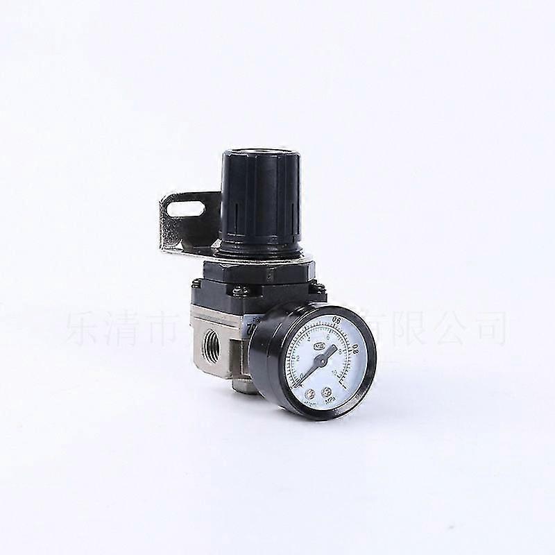 AR2000-02 G1/4 Air Pressure Regulator with Gauge, 1/4" Aluminum Alloy Adjustable Compressor Valve with Bracket