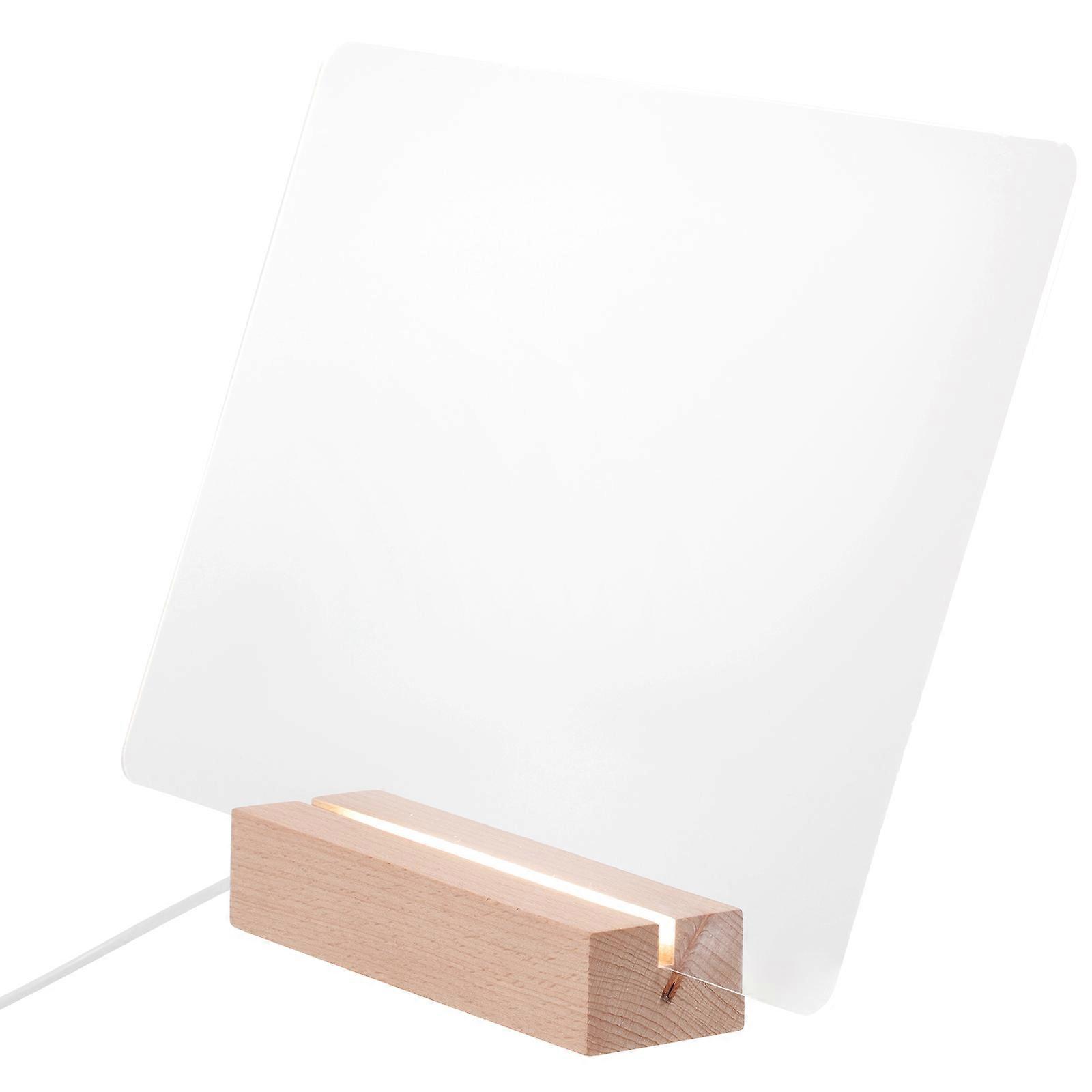 Led Write Note Board Erasable Writing Board Home Desktop Decoration Transparent 1Set