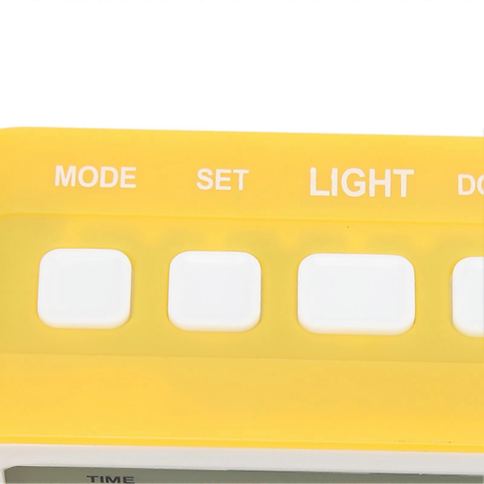 LCD Kids Alarm Clock Backlight Musical Alarms Countdown Timer Function Birthday Reminder Digital Alarm Clock Yellow