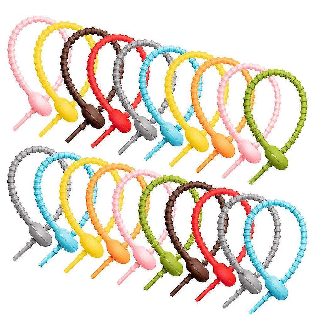 Reusable Silicone Cable Tie with Selflocking Design for Organizing and Bundling Assorted Color