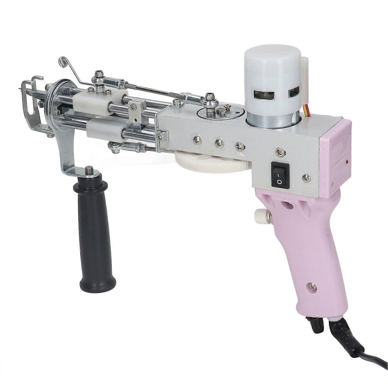 2 in 1 Rug Tufting Machine DIY Hand Crafted Adjustable Speed Electric Carpet Gun Machine for Beginner 100‑240V Purple UK Plug 