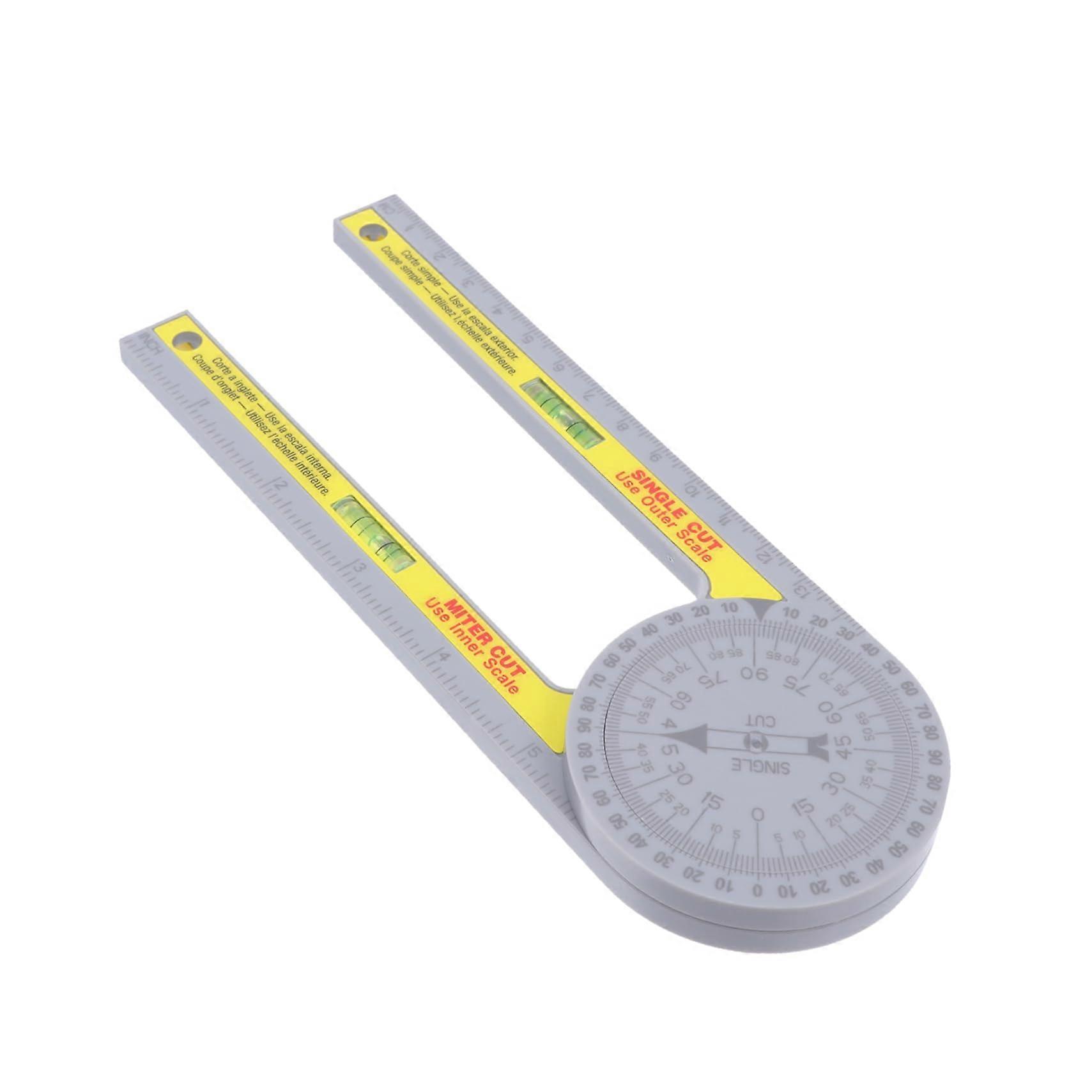 Plastic Miter Angle Finder with Precision Scale for Woodworking, Angle Measuring Tool with Level for Accurate Cuts and Easy Handling