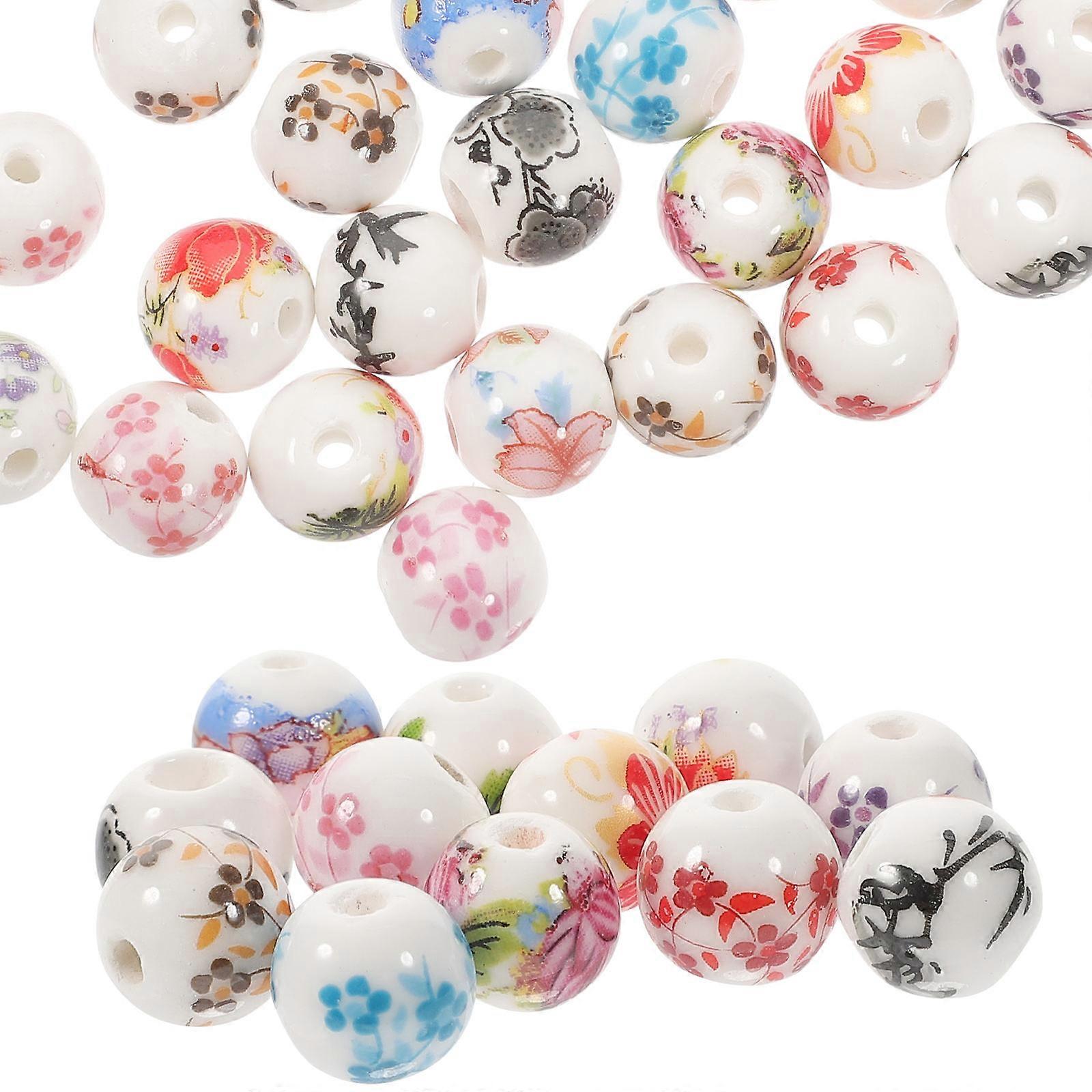 Ceramic Spacer Beads For Bracelet Making And Crafting 100Pcs Assorted Color Round Design For Gift Giving And DIY Crafts