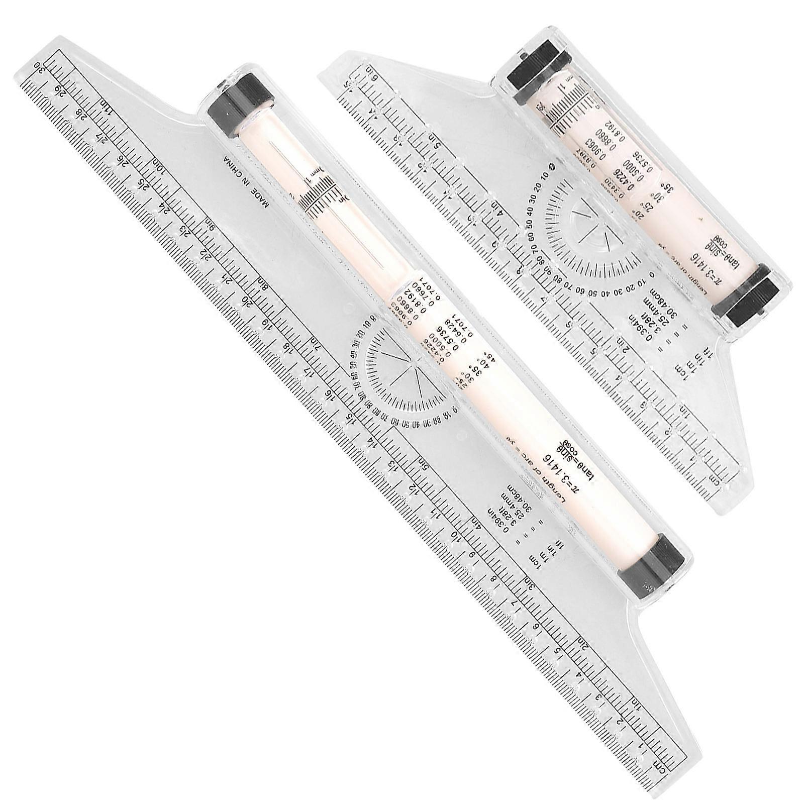 Plastic Rolling Ruler Set   Multi Purpose Measuring Tool with Clear Scale for Students, Designers, and Drafting   Precise Parallel Ruler for Angles,