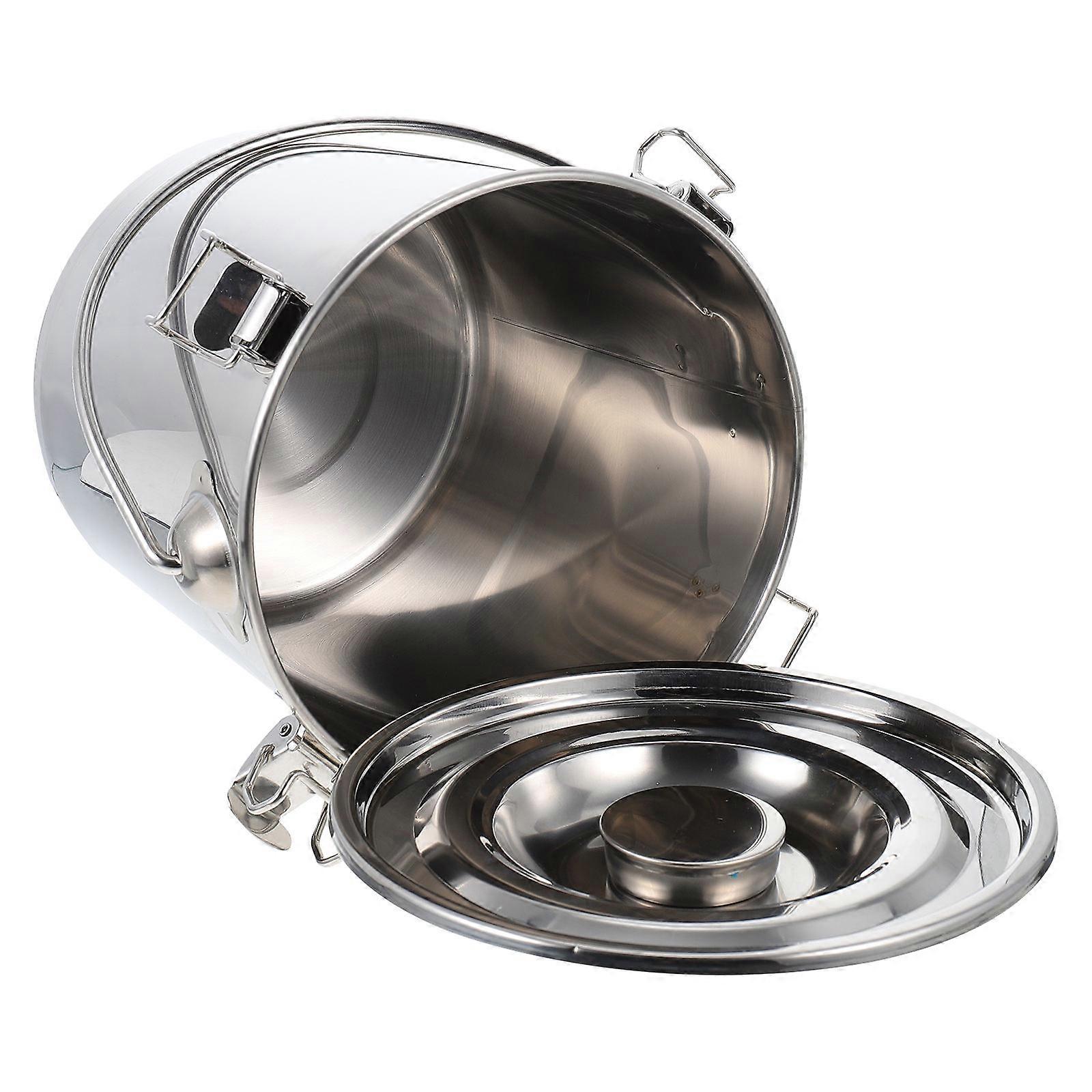 Stainless Steel Sealed Bucket for Storage Use Silver Color Suitable for Tea Coffee Beans 1 Piece