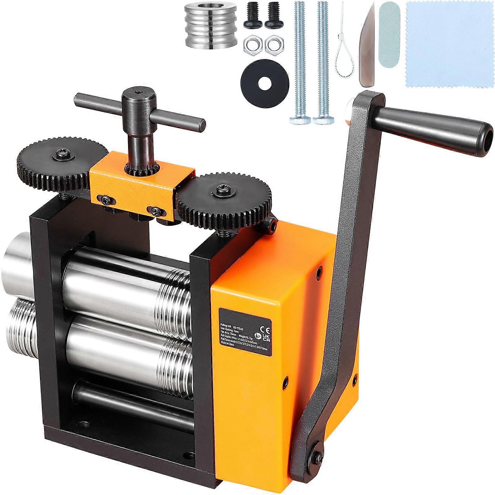 Rolling Mill, 3"/76 mm Jewelry Rolling Mill Machine, 1: 2 Gear Ratio, 3-in-1 Multi-function Rolling Mill