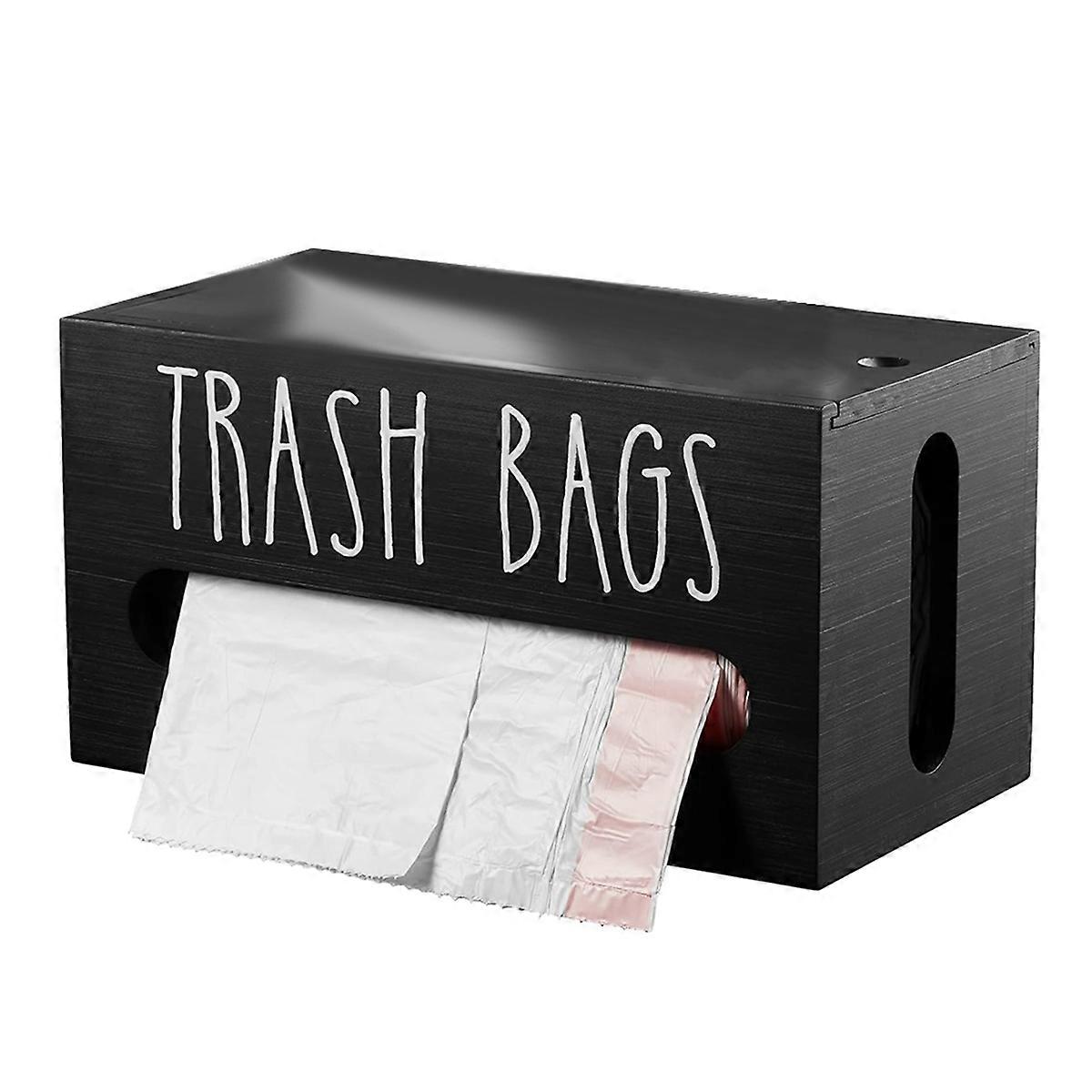 Trash Bag Dispenser, Wooden Garbage Bag Holder, Fits Most Standard Sizes, Wall Mount or Countertop,
