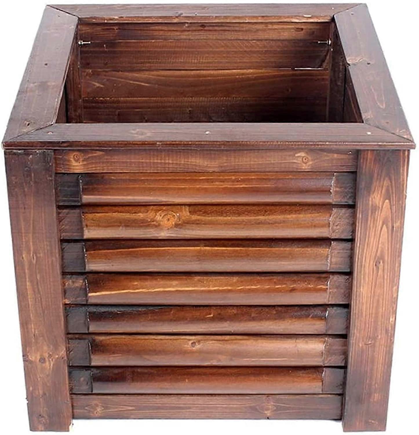 Plant Stand, Storage Shelf, Vegetable Planter, Raised Bed, Rectangular Set (Natural, 50x50x45cm)
