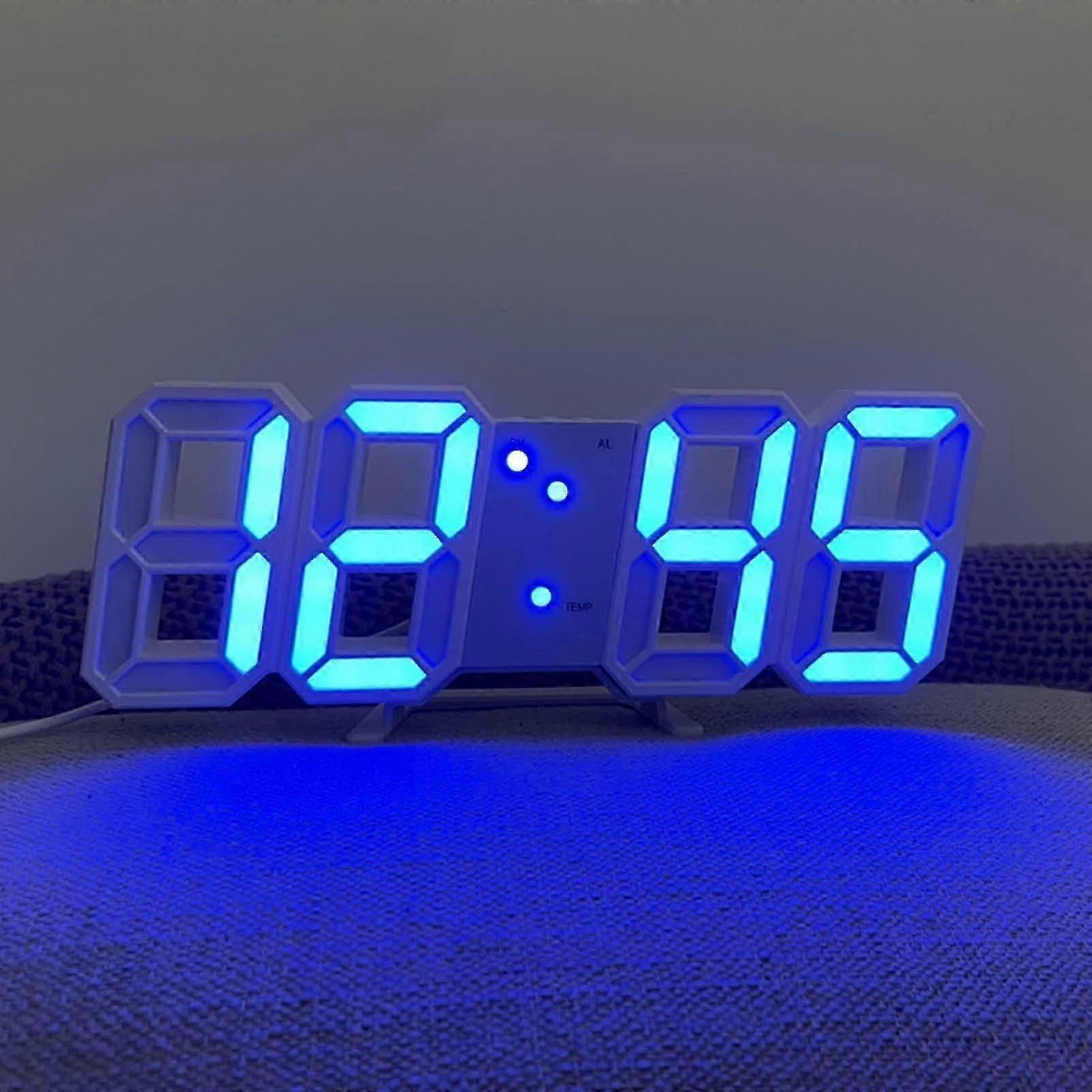 Ceas digital LED 3D Perete Deco Strălucitor Mod de noapte Adjastable Ceas electronic de masă Ceas de perete Decorațiuni Camera de zi Ceas LED - Bun