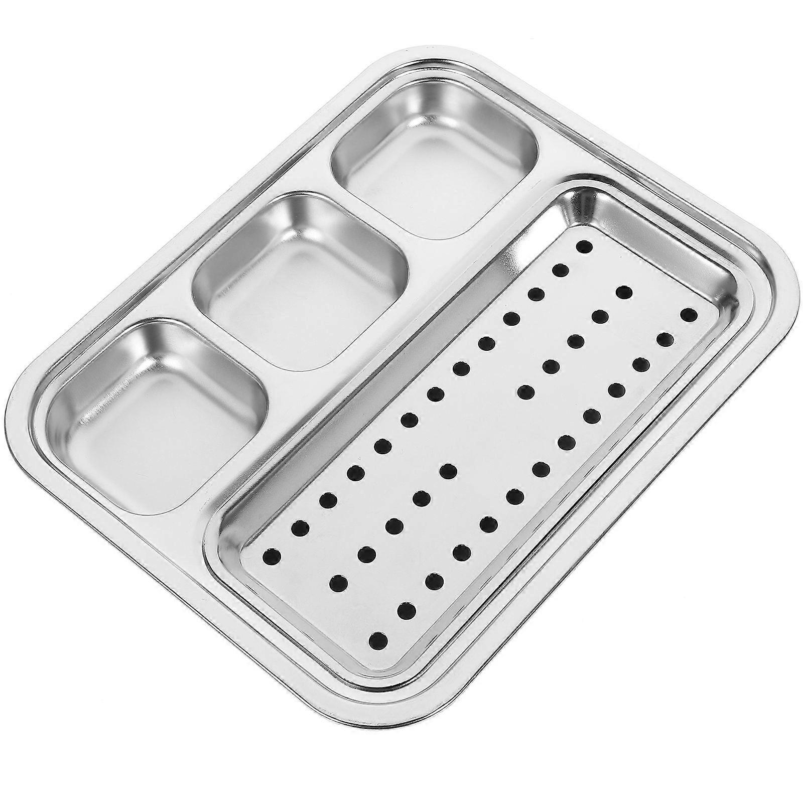 Stainless Steel Divided Sauce Dish for BBQ Perfect for Roast Dinners and Storage Use 1 Set