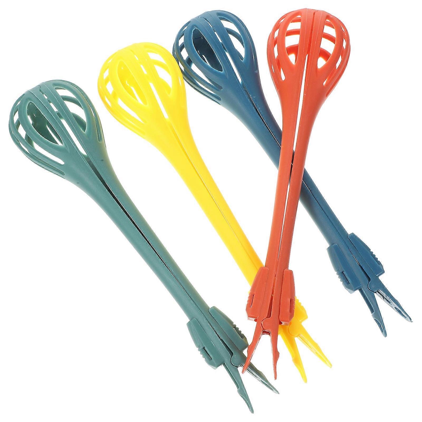 Multi-Use Food Tong With Egg Mixer For Kitchen Tools In Assorted Color Featuring Non-Slip Handle In 4Set