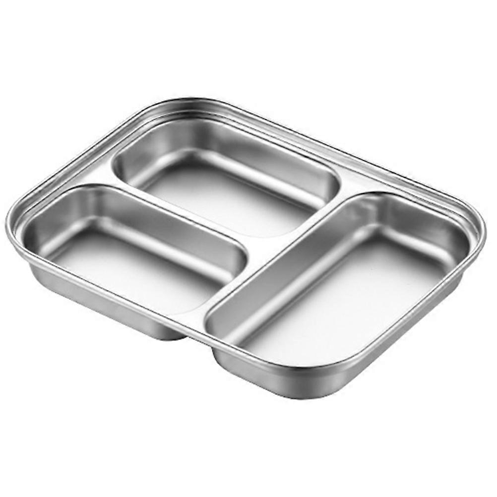 Stainless Steel Divided Seasoning Plate 1 Set Sauce Dish and Dipping Tray