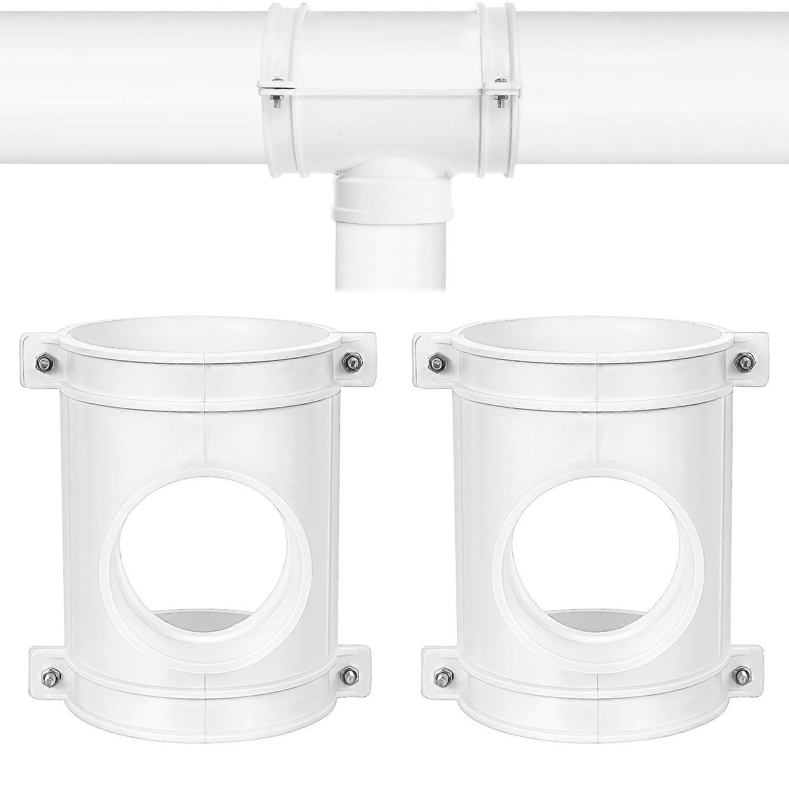 Replacement Saddle Tee With Saddle Clamp Opening For Garden And Plumbing Systems In White Color For Efficient Pipe Connection 2 Sets