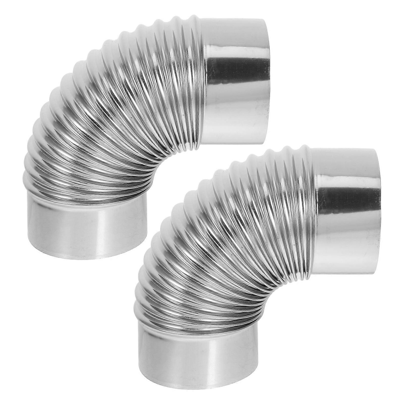 Elbow Chimney Stove Pipe For Water Heater Kitchen Use 19X10X10CM Effective Exhaust 2Pcs