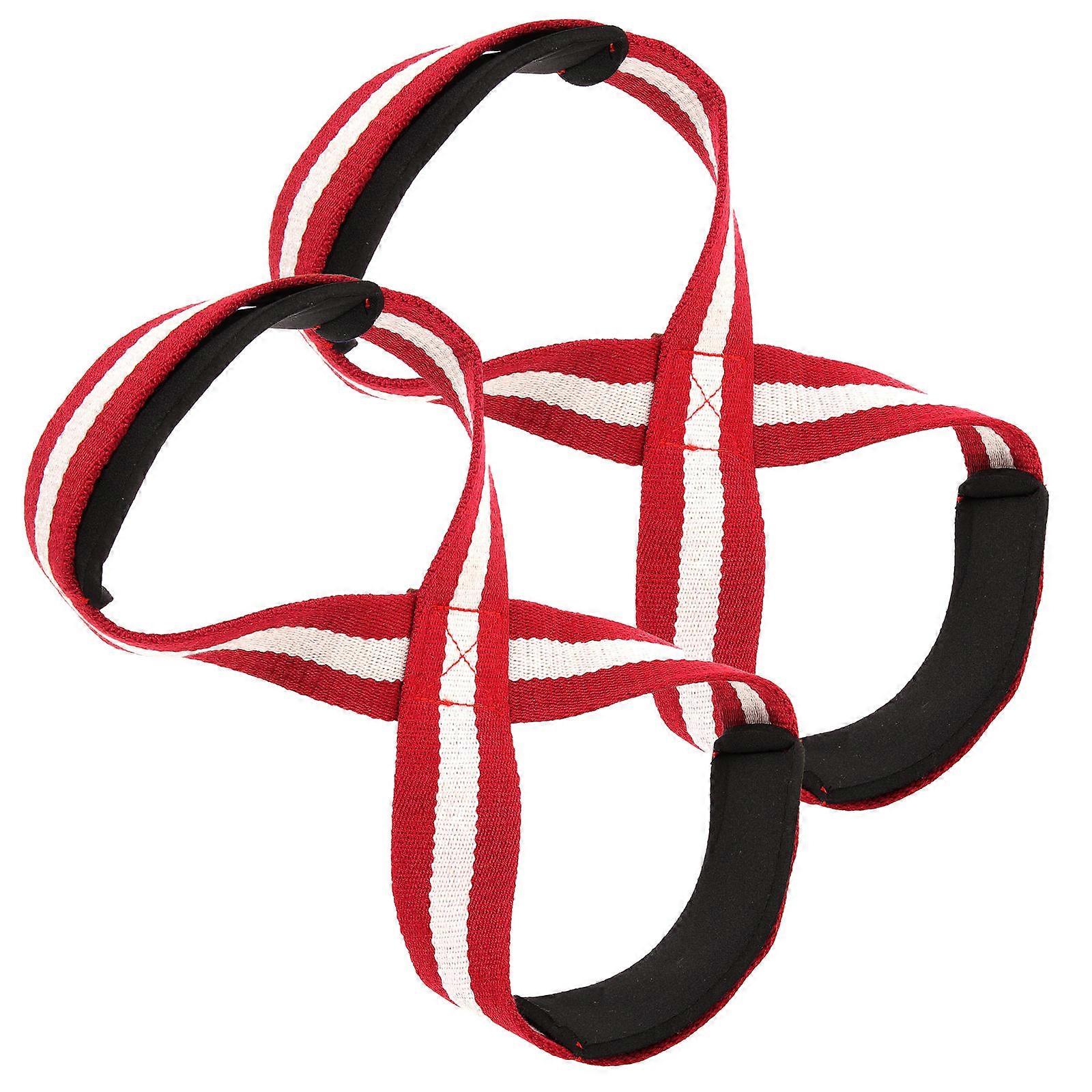 Fitness Equipment 1 Pair Of Lifting Wrist Straps Red Durable Material For Weightlifting And Barbell Exercises