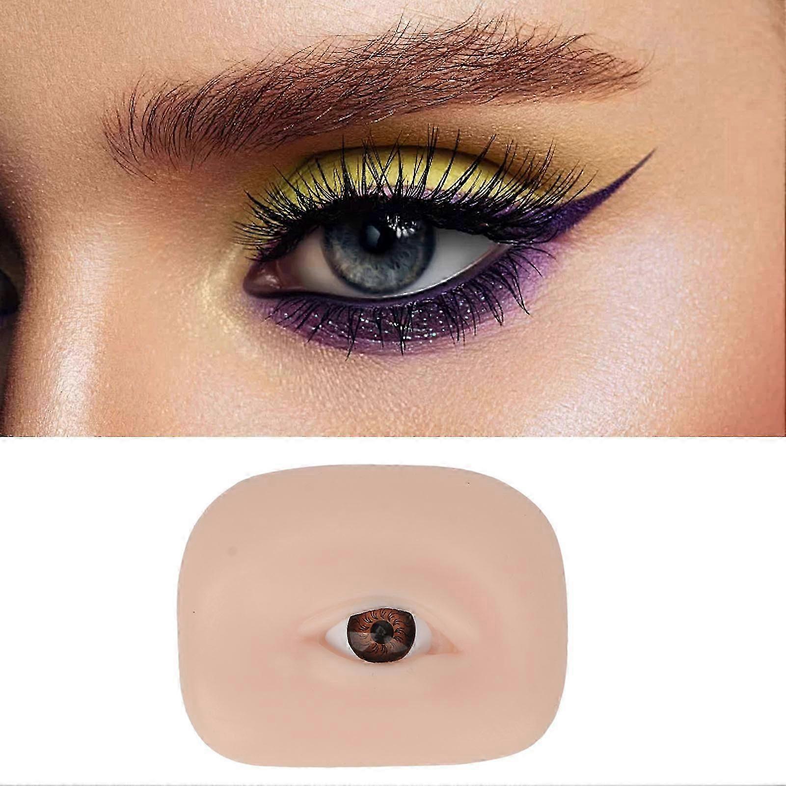 2PCS Silicone Stereoscopic False Eyelids Makeup Practice Skin Artificial Eye Face Board Tool Left Eye