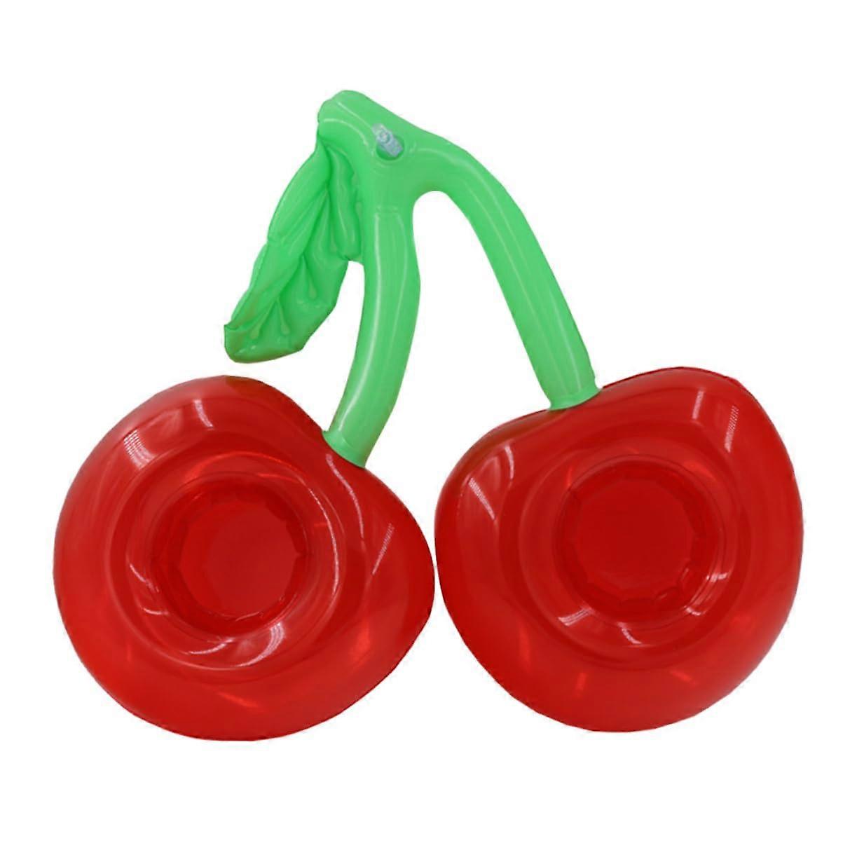 Inflatable Drink Holder 2-Pack Red Cup Carrier for Pool Toy, 37x36 cm, Fruit Floats Compatible, Swimming Pool Cup Stand