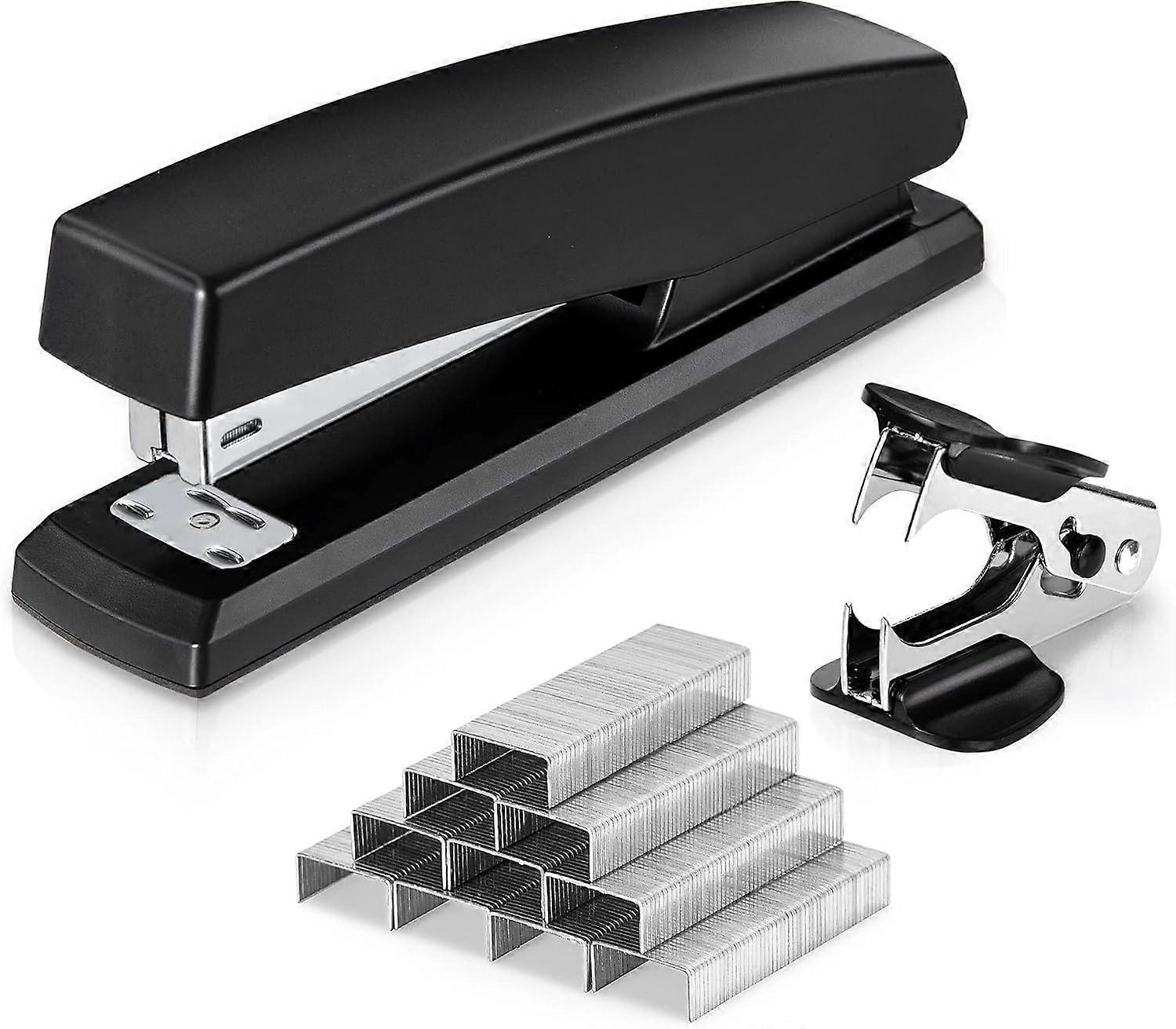 Desktop Office Stapler, 25-Sheet Capacity, Including 1000 Staples and Staple Remover, Black