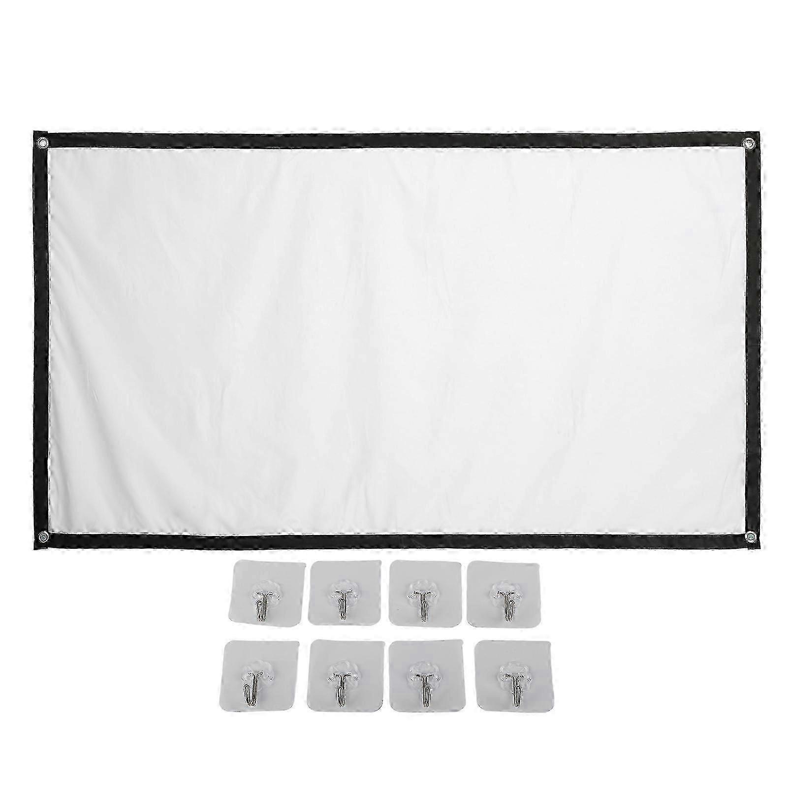 Portable HD Projector Screen with 100 Inches Wrinkle-Resistant Foldable and Equipped with a Hook for Home and Office Use