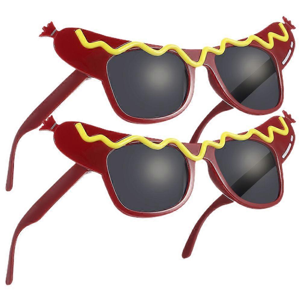 2pcs Party Glasses Funny Glasses Hot Dog Shape Eyeware Party Eye Glasses Party Supply
