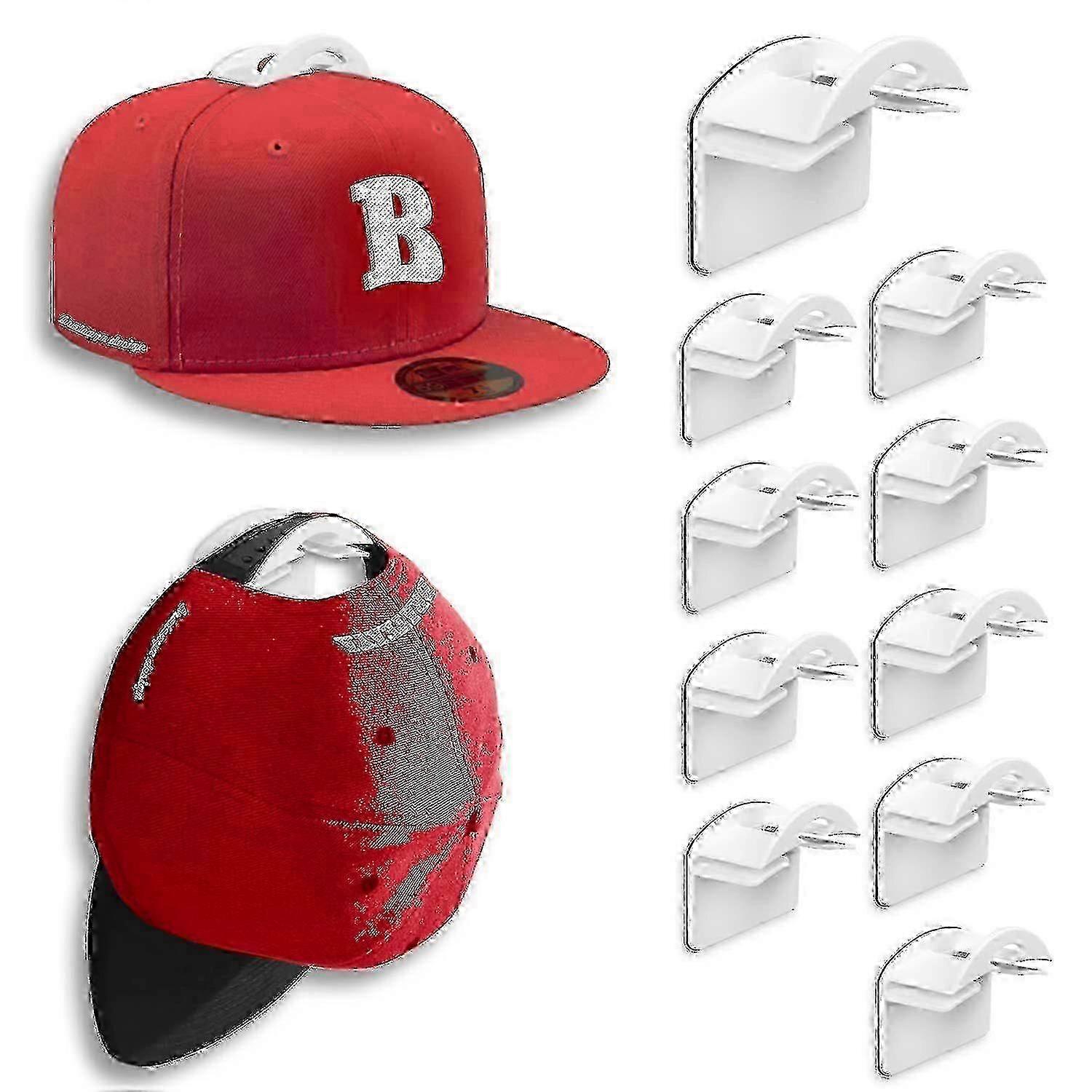 Wall Baseball Cap Holder - 10 Pcs Hat Hanger Organiser A