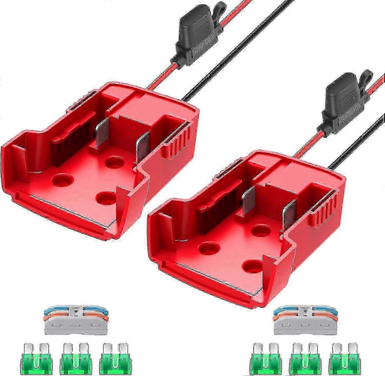 Milwaukee M18 Battery Power Wheel Adapter with Fuses and Terminals