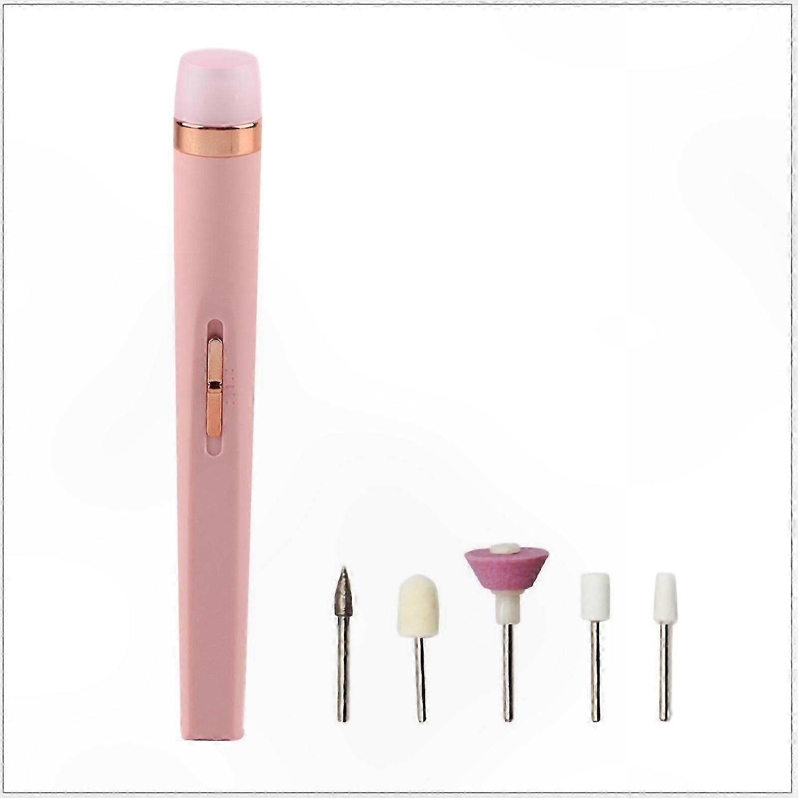 USB Rechargeable 5-in-1 Nail Care Tool with LED Light for Manicure and Pedicure