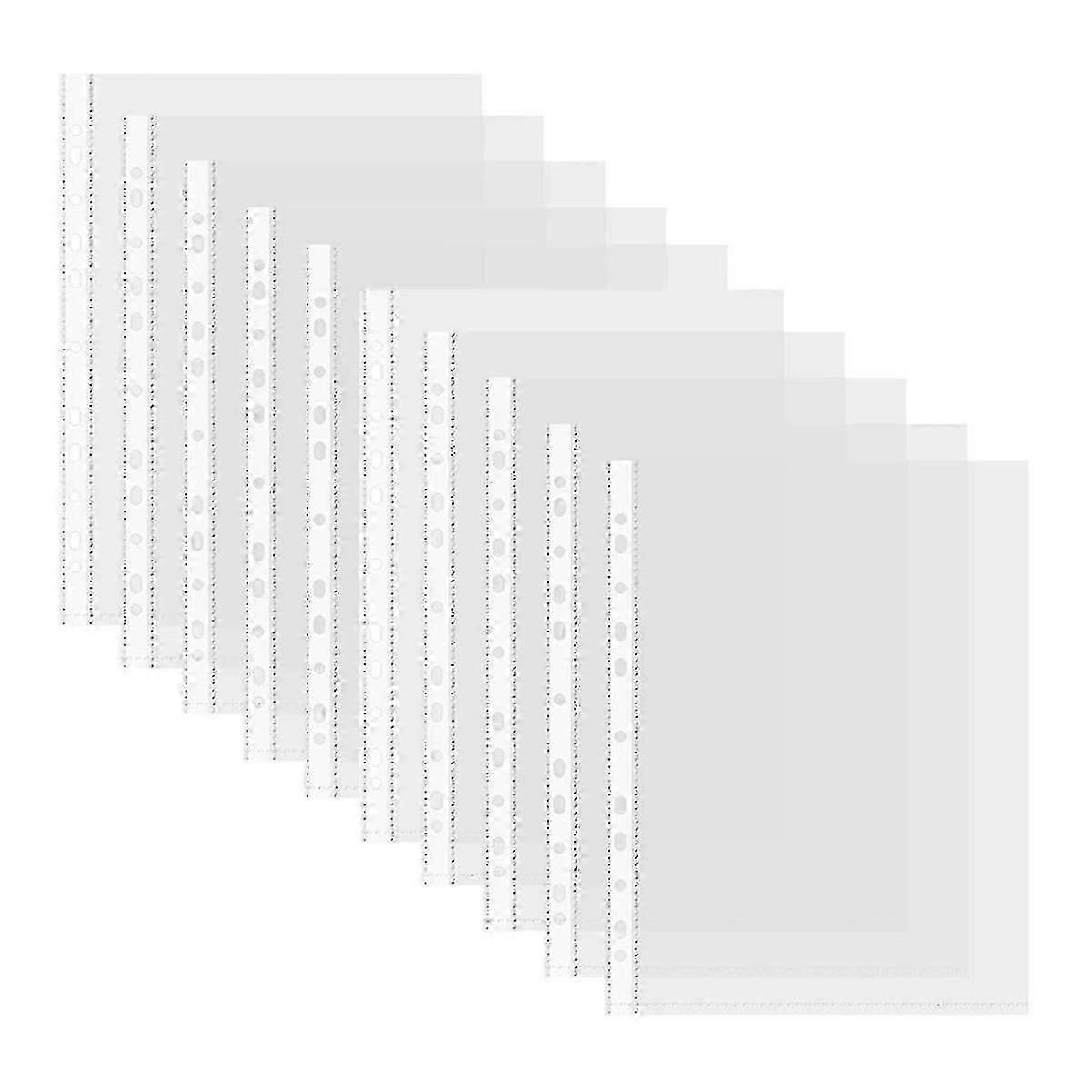 200pcs A4 Multipurpose File 11-hole Loose Leaf Clear Sheet Page Document Punched Pocket Folder Prot